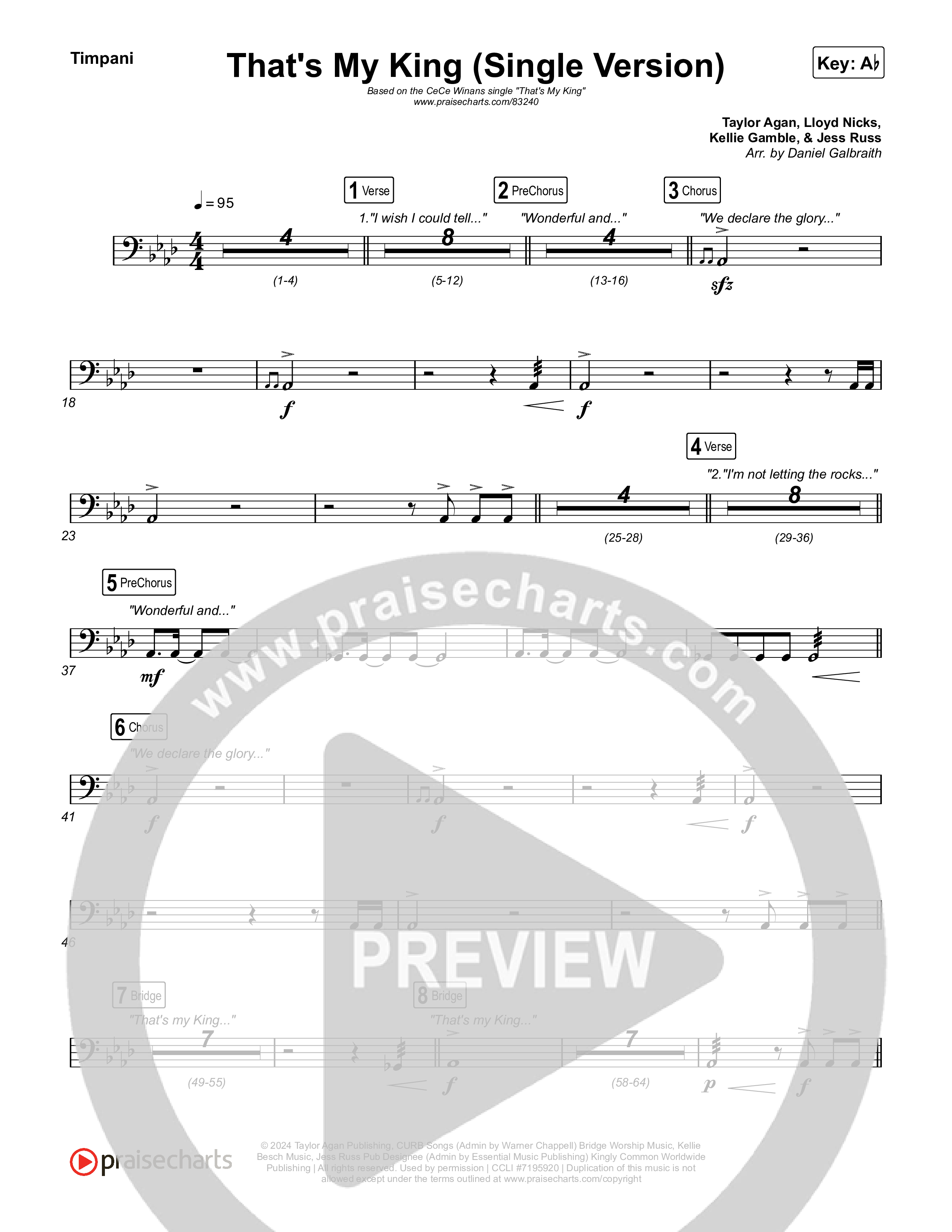 That's My King (Single Version) Timpani (CeCe Winans)