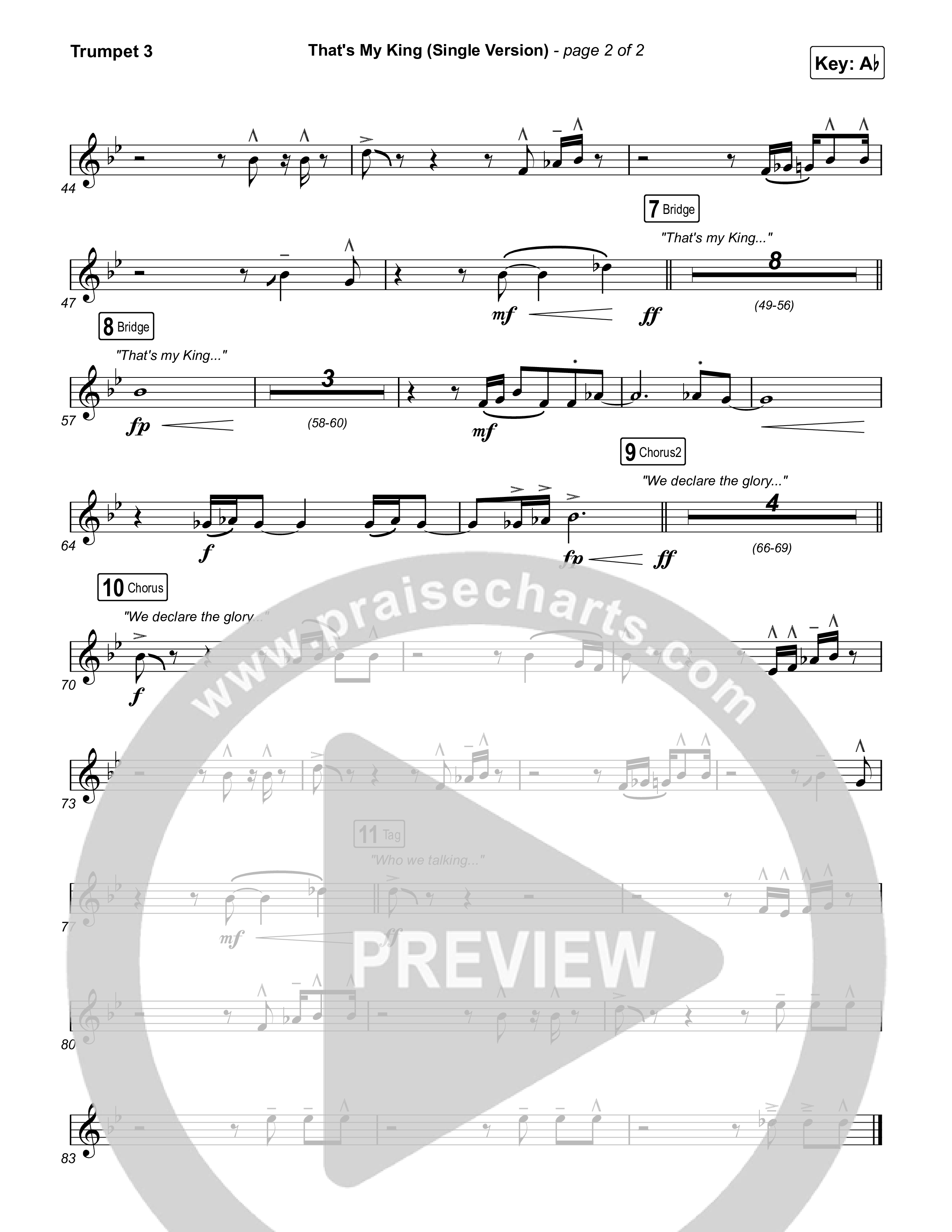 That's My King (Single Version) Trumpet 3 (CeCe Winans)