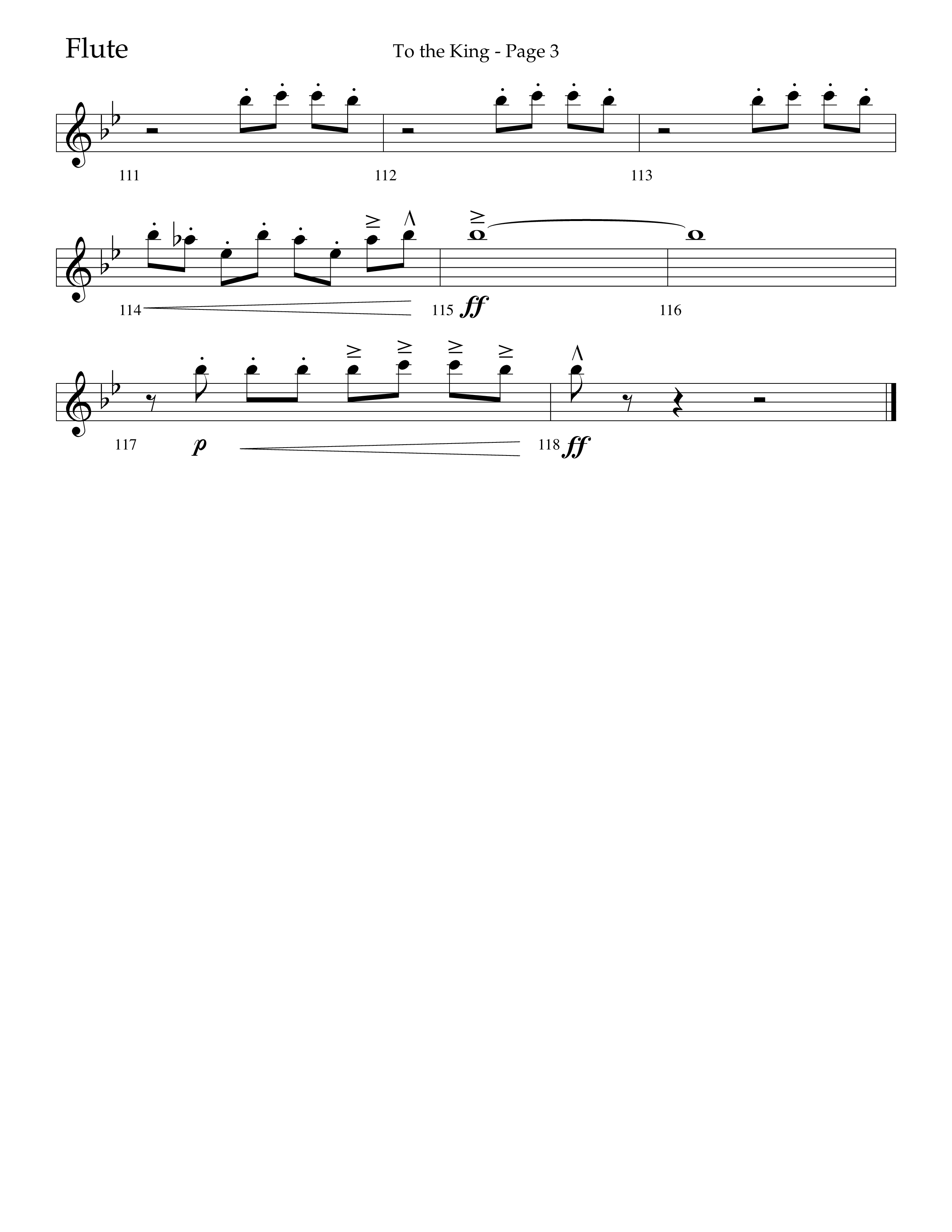 To The King (Choral Anthem SATB) Flute (Lifeway Choral / Arr. Cliff Duren)
