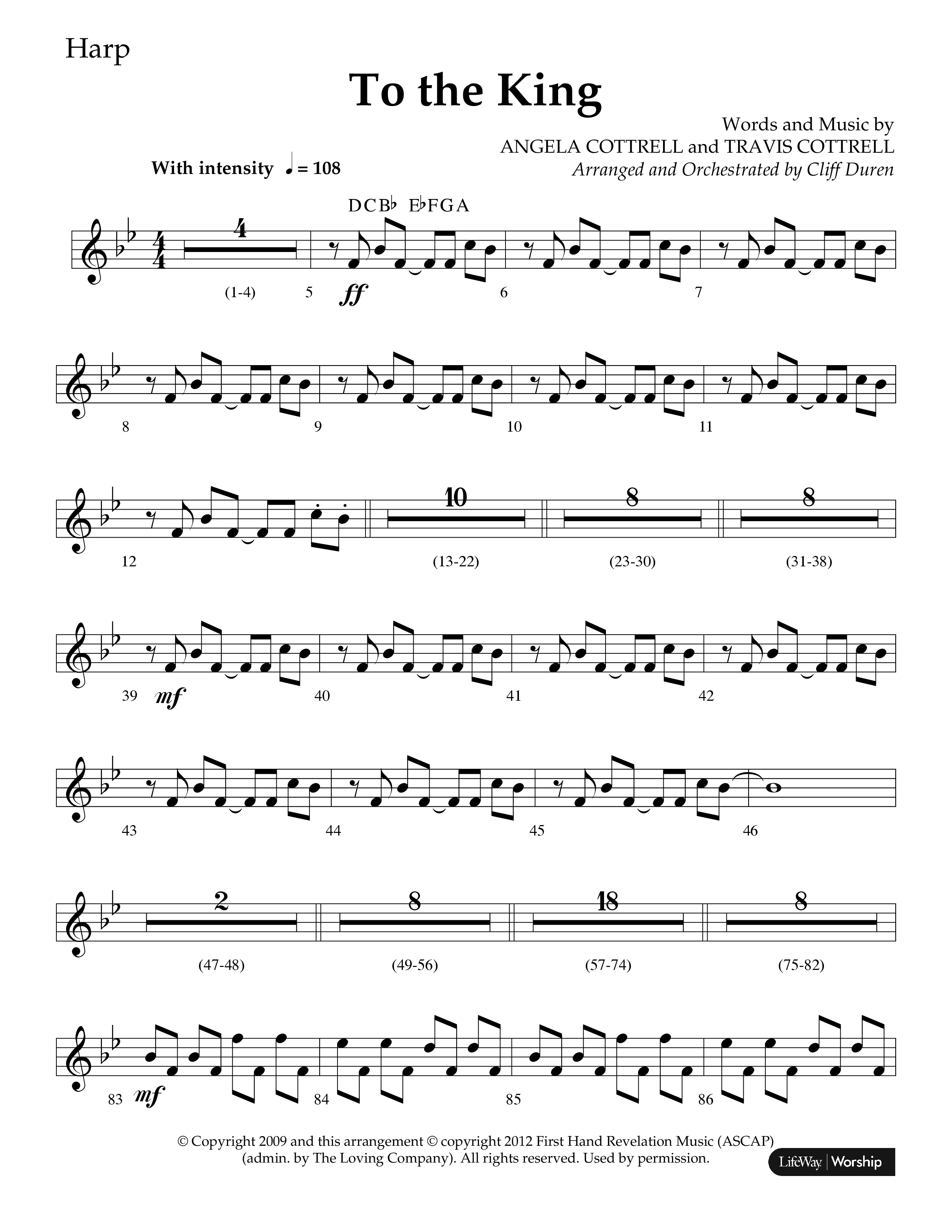 To The King (Choral Anthem SATB) Harp (Lifeway Choral / Arr. Cliff Duren)