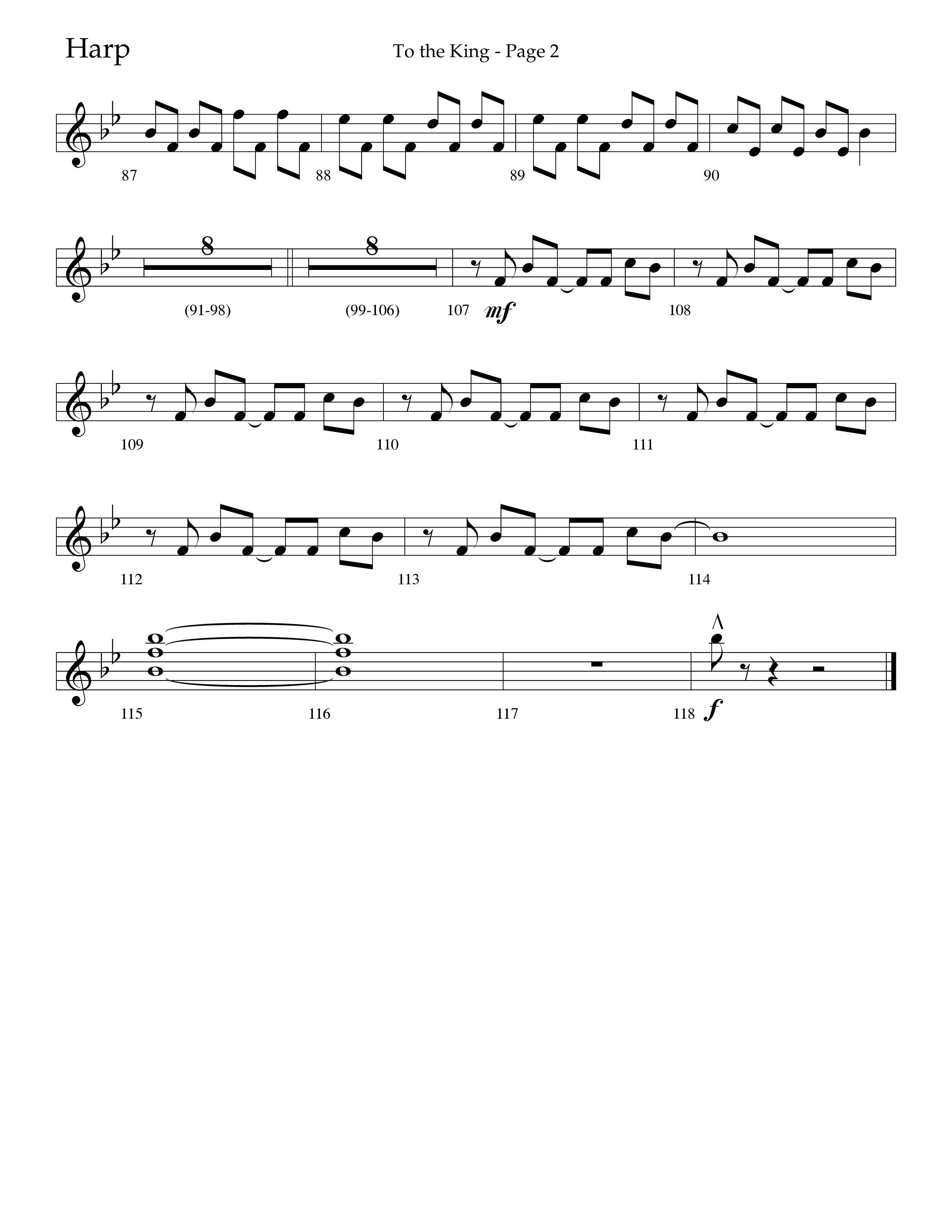 To The King (Choral Anthem SATB) Harp (Lifeway Choral / Arr. Cliff Duren)
