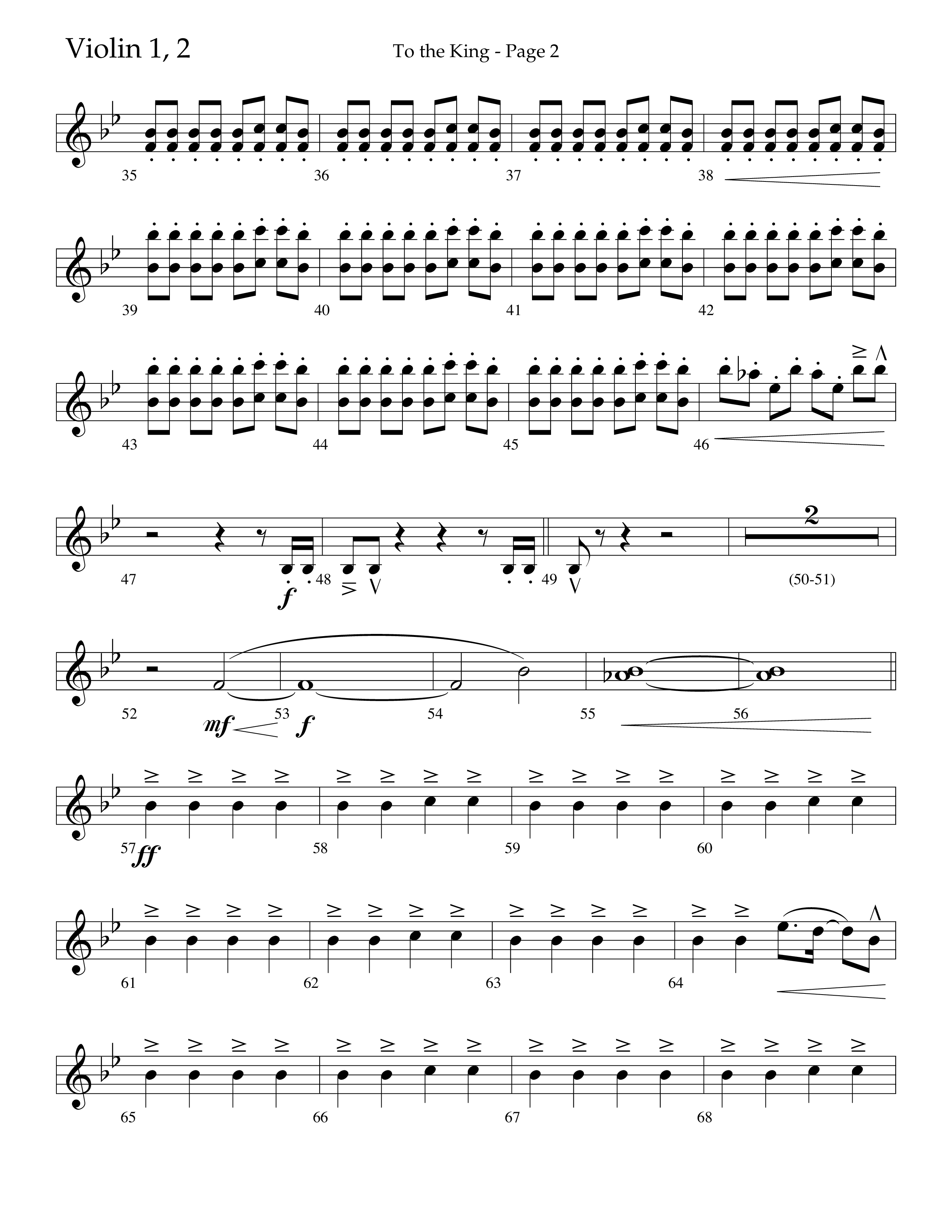 To The King (Choral Anthem SATB) Violin 1/2 (Lifeway Choral / Arr. Cliff Duren)