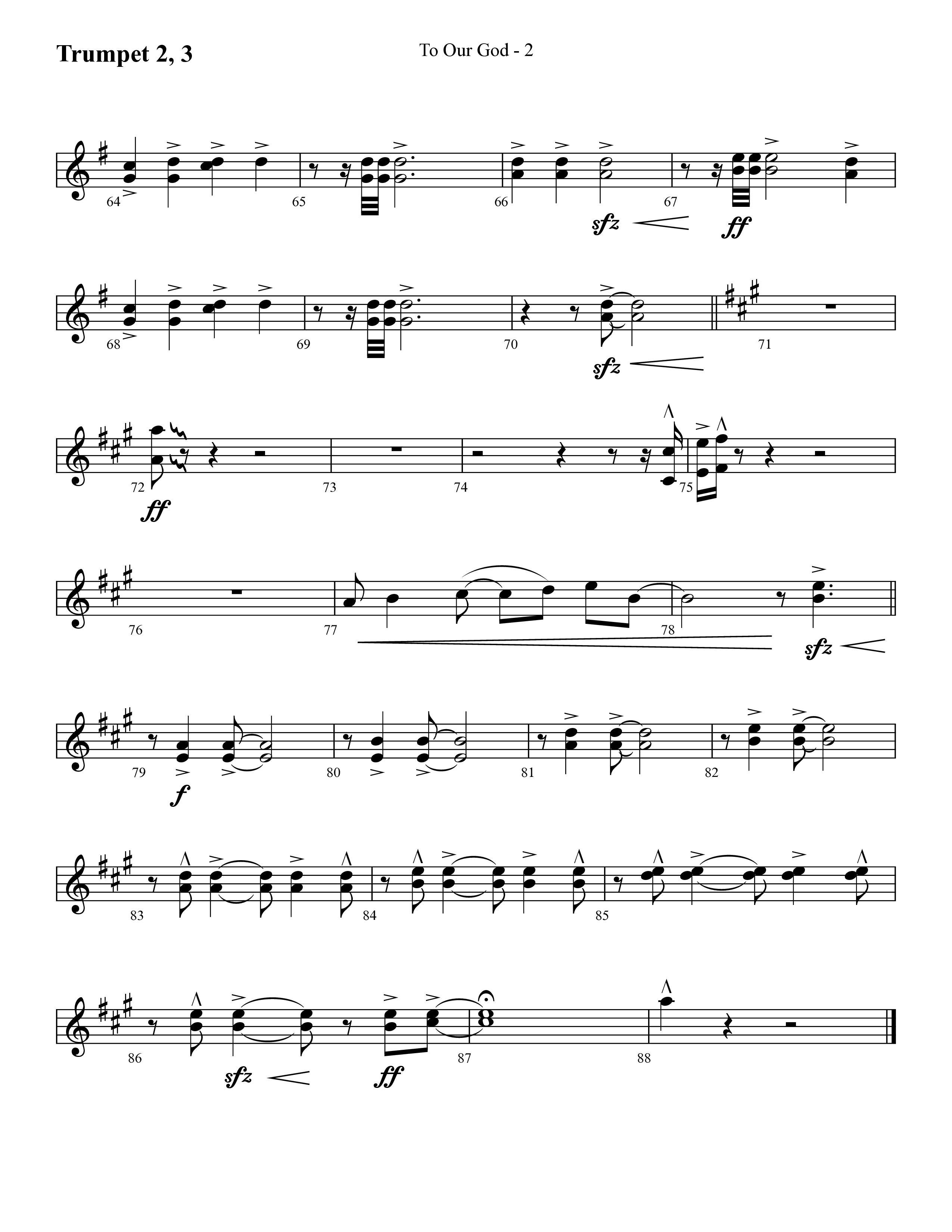 To Our God (Choral Anthem SATB) Trumpet 2/3 (Lifeway Choral / Arr. Cliff Duren)
