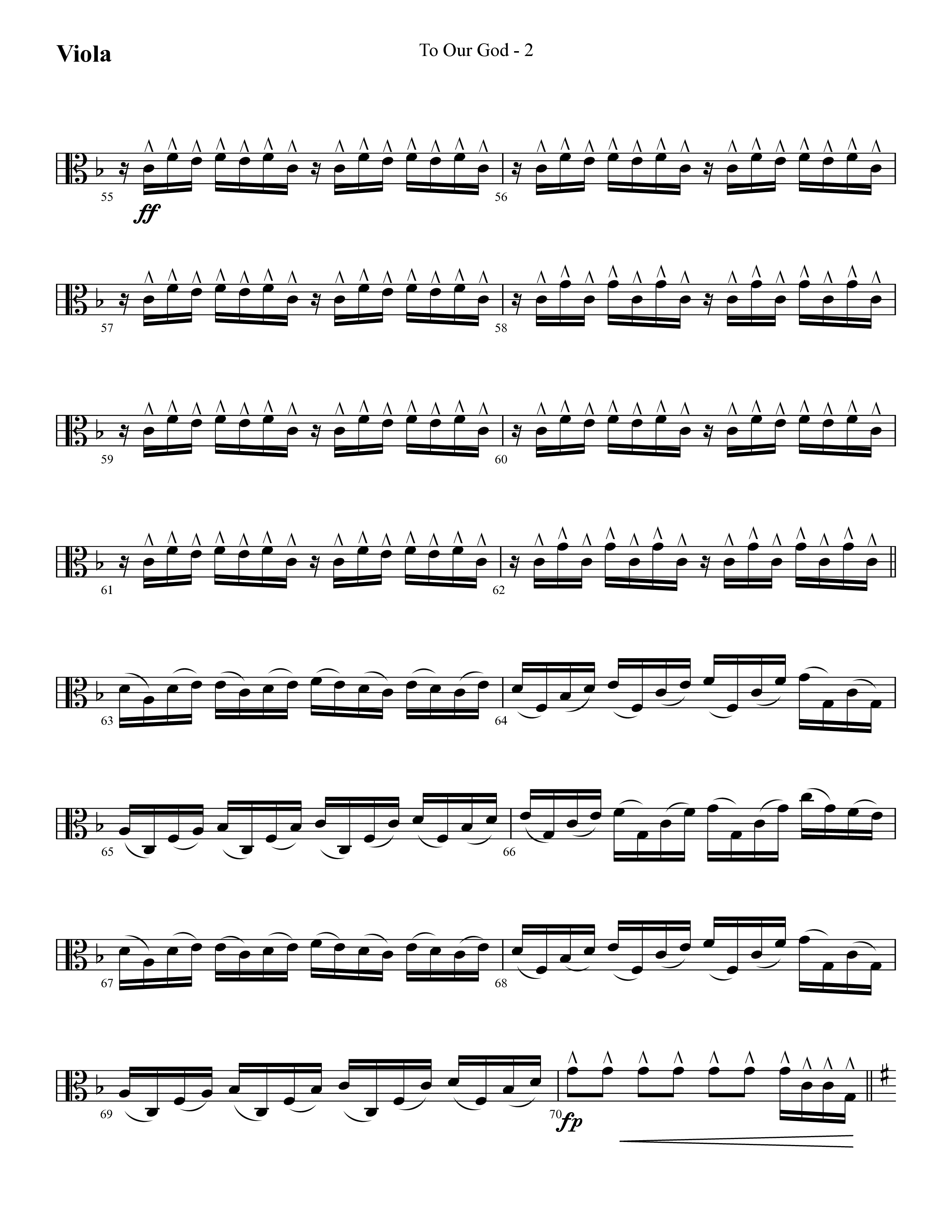 To Our God (Choral Anthem SATB) Viola (Lifeway Choral / Arr. Cliff Duren)