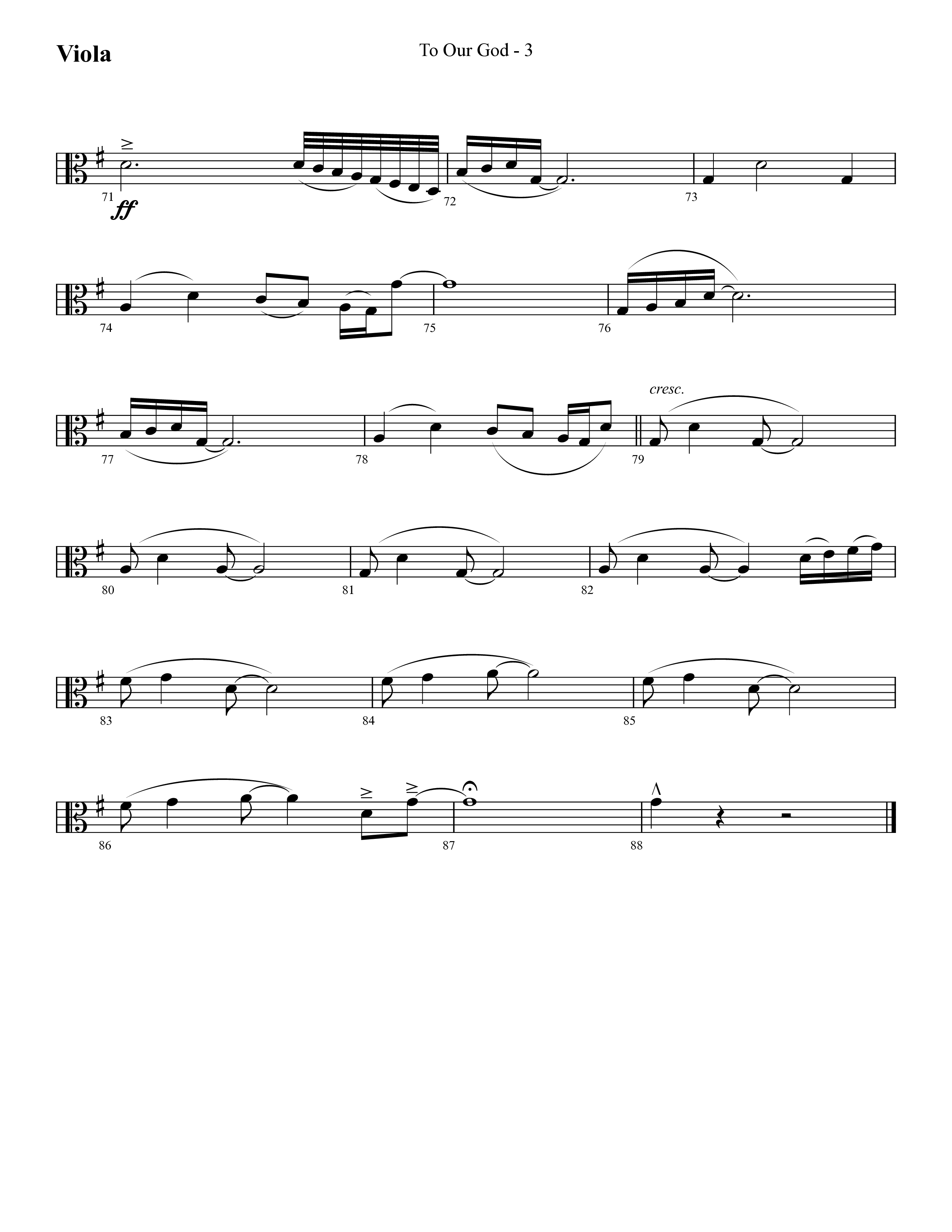 To Our God (Choral Anthem SATB) Viola (Lifeway Choral / Arr. Cliff Duren)