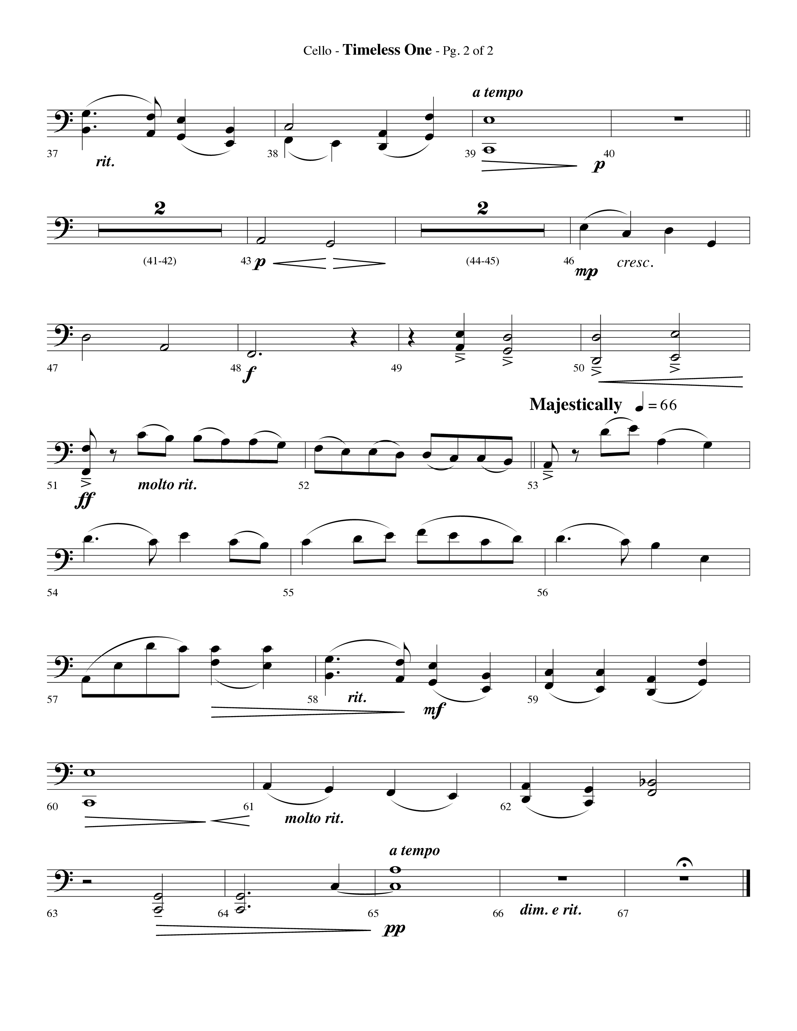Timeless One (Choral Anthem SATB) Cello (Lifeway Choral / Arr. Phillip Keveren)