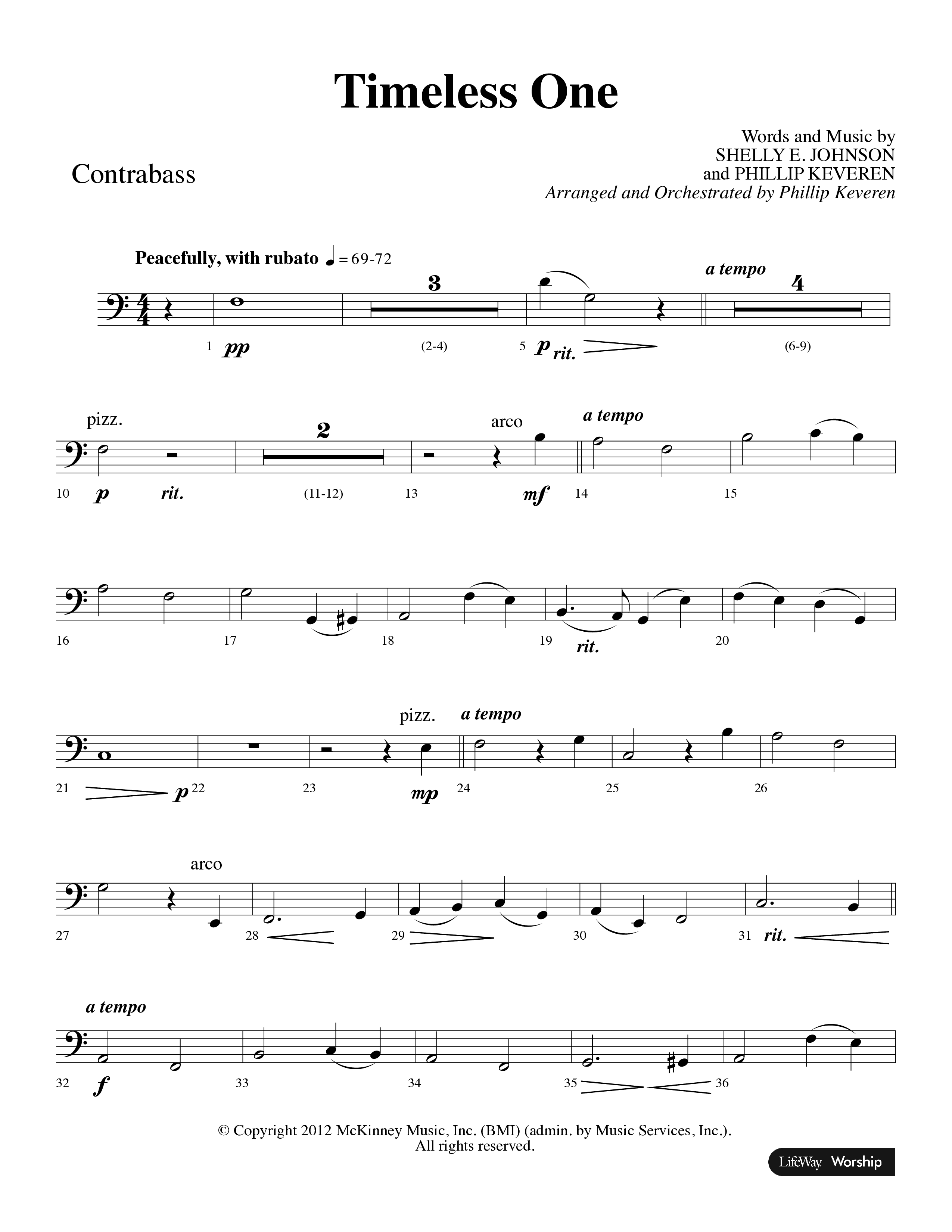 Timeless One (Choral Anthem SATB) Contrabass (Lifeway Choral / Arr. Phillip Keveren)
