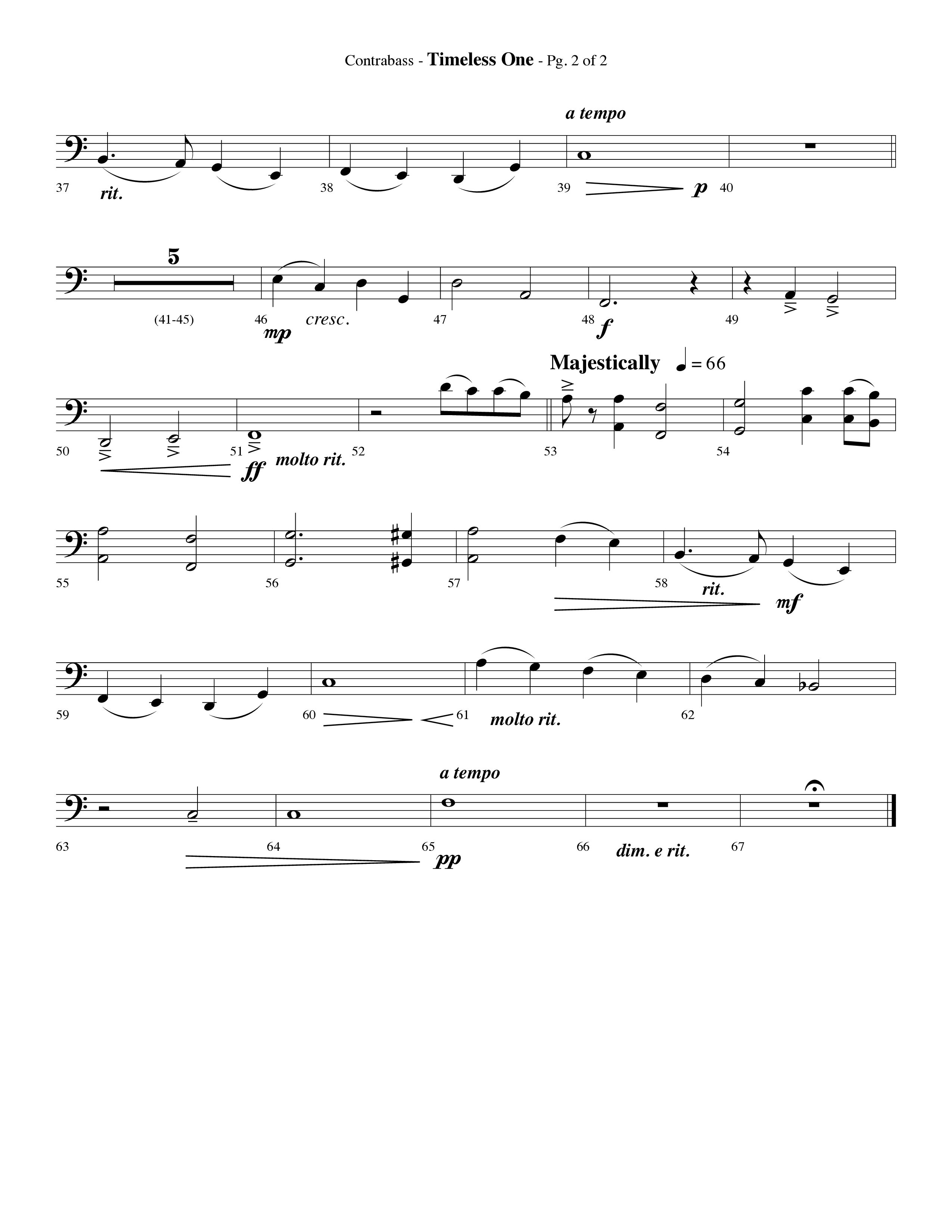 Timeless One (Choral Anthem SATB) Contrabass (Lifeway Choral / Arr. Phillip Keveren)