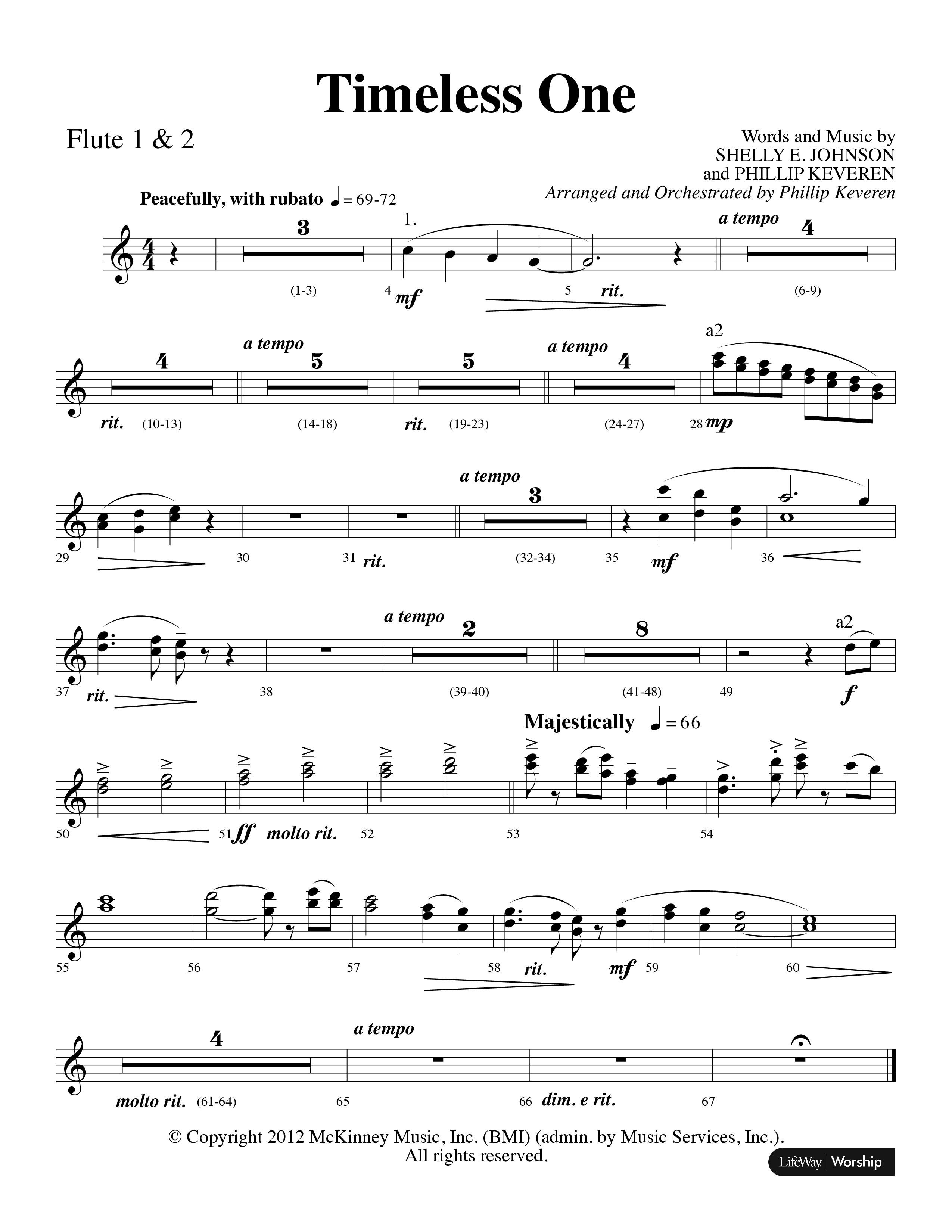 Timeless One (Choral Anthem SATB) Flute 1/2 (Lifeway Choral / Arr. Phillip Keveren)