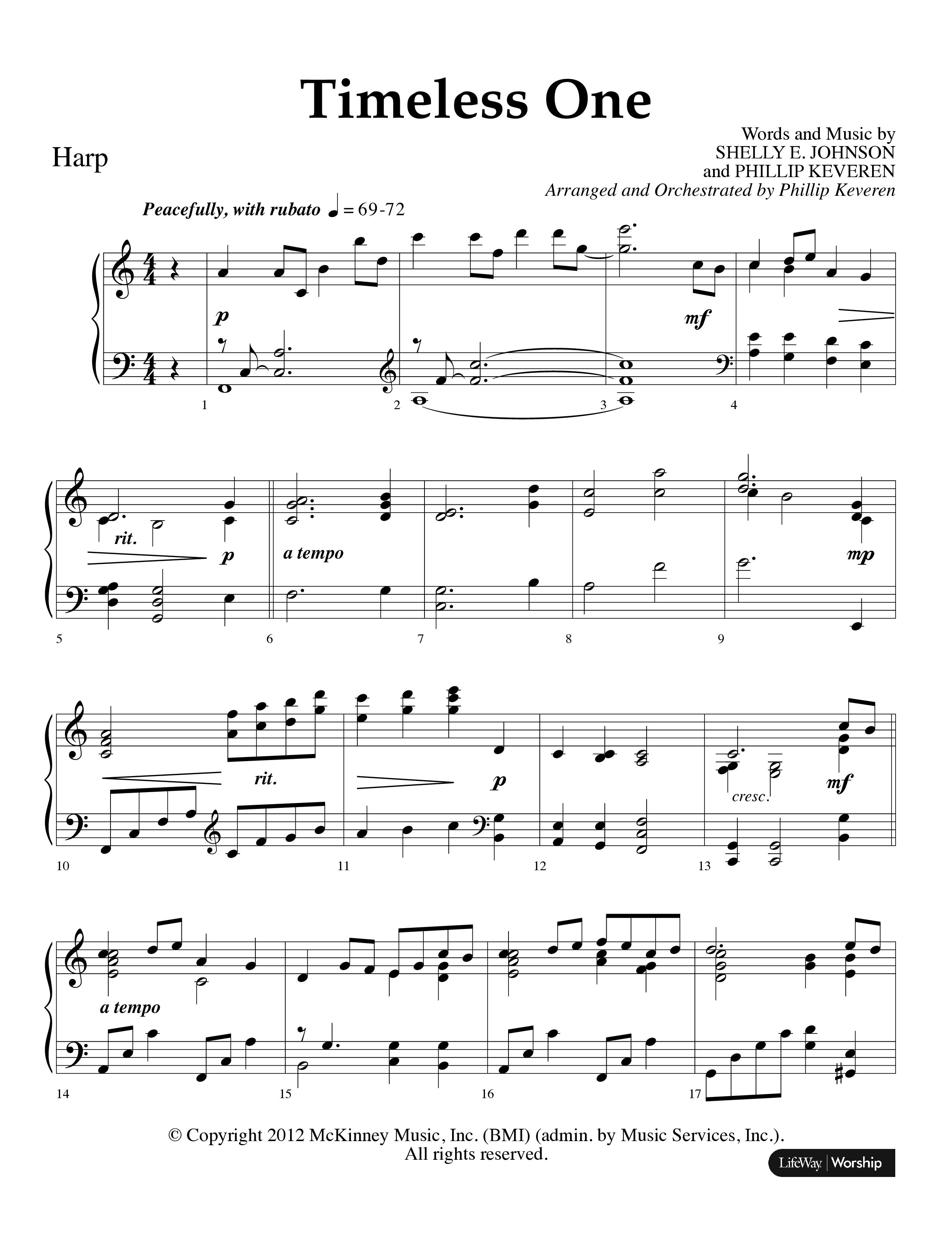 Timeless One (Choral Anthem SATB) Harp (Lifeway Choral / Arr. Phillip Keveren)