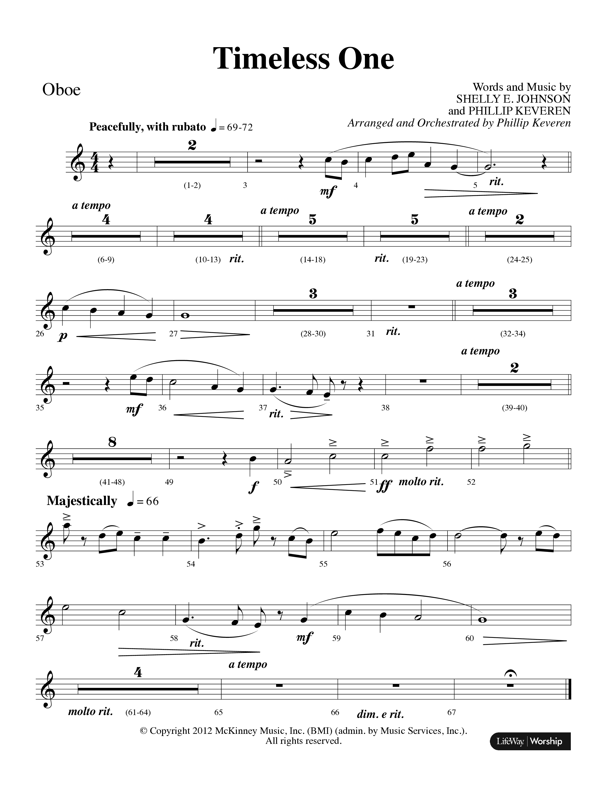 Timeless One (Choral Anthem SATB) Oboe (Lifeway Choral / Arr. Phillip Keveren)