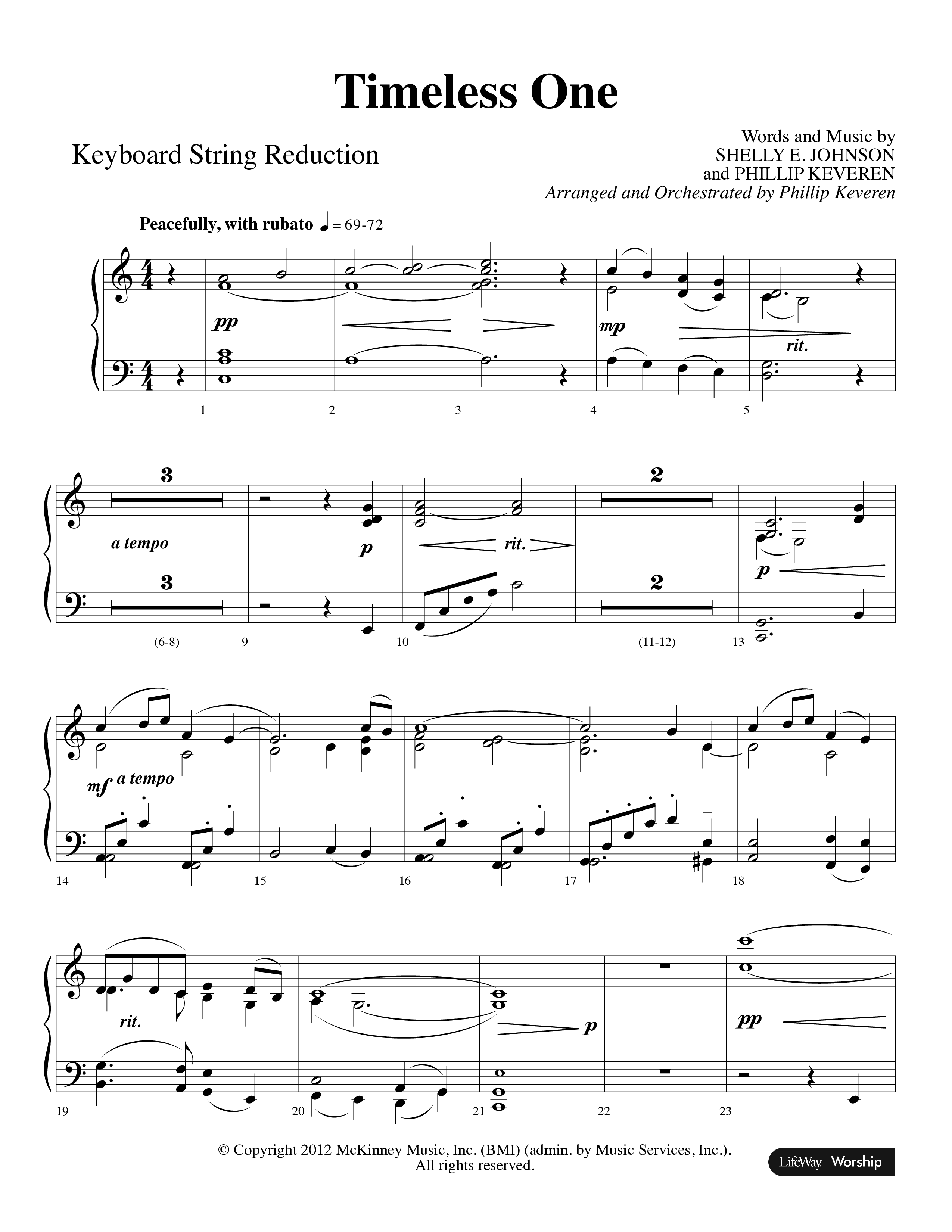Timeless One (Choral Anthem SATB) String Reduction (Lifeway Choral / Arr. Phillip Keveren)