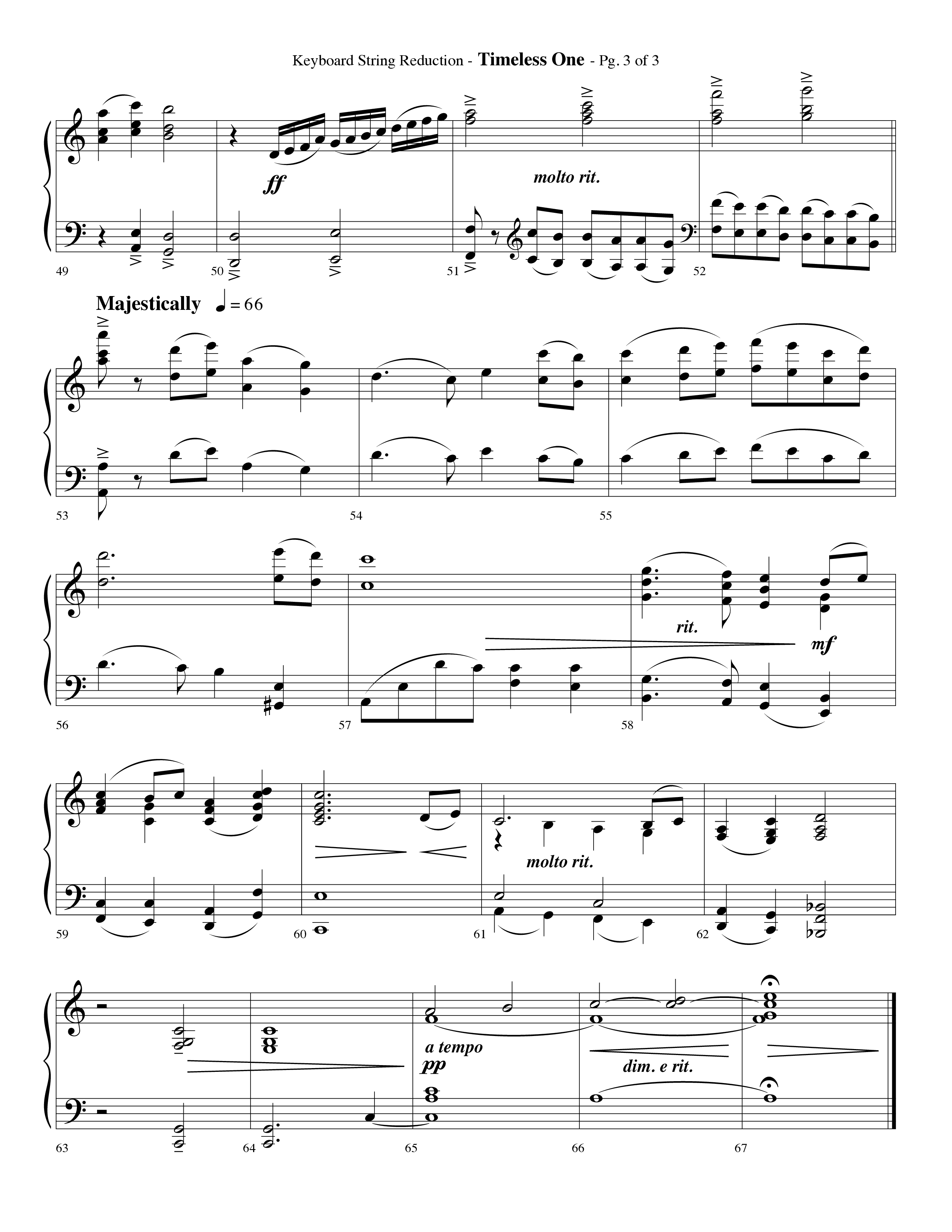 Timeless One (Choral Anthem SATB) String Reduction (Lifeway Choral / Arr. Phillip Keveren)