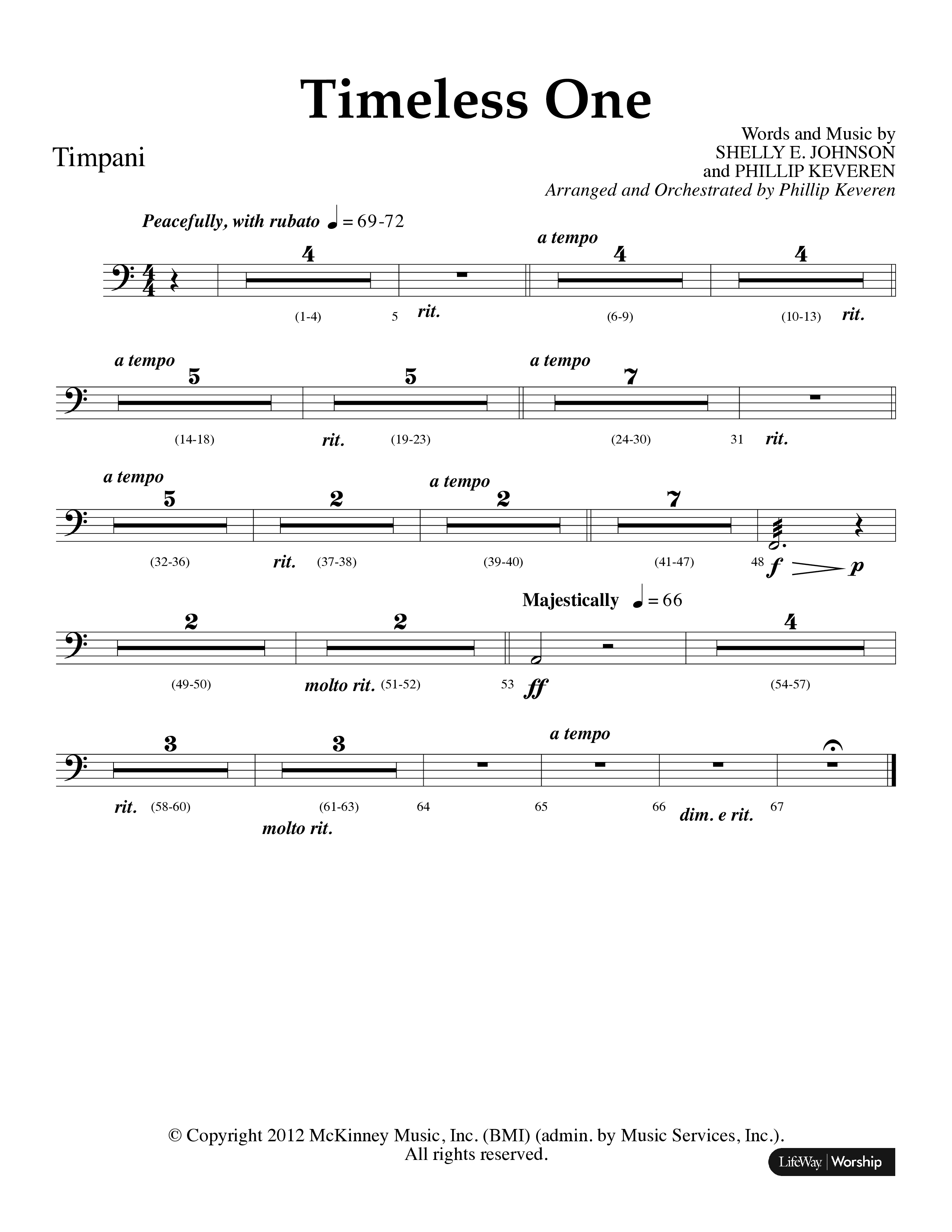 Timeless One (Choral Anthem SATB) Timpani (Lifeway Choral / Arr. Phillip Keveren)
