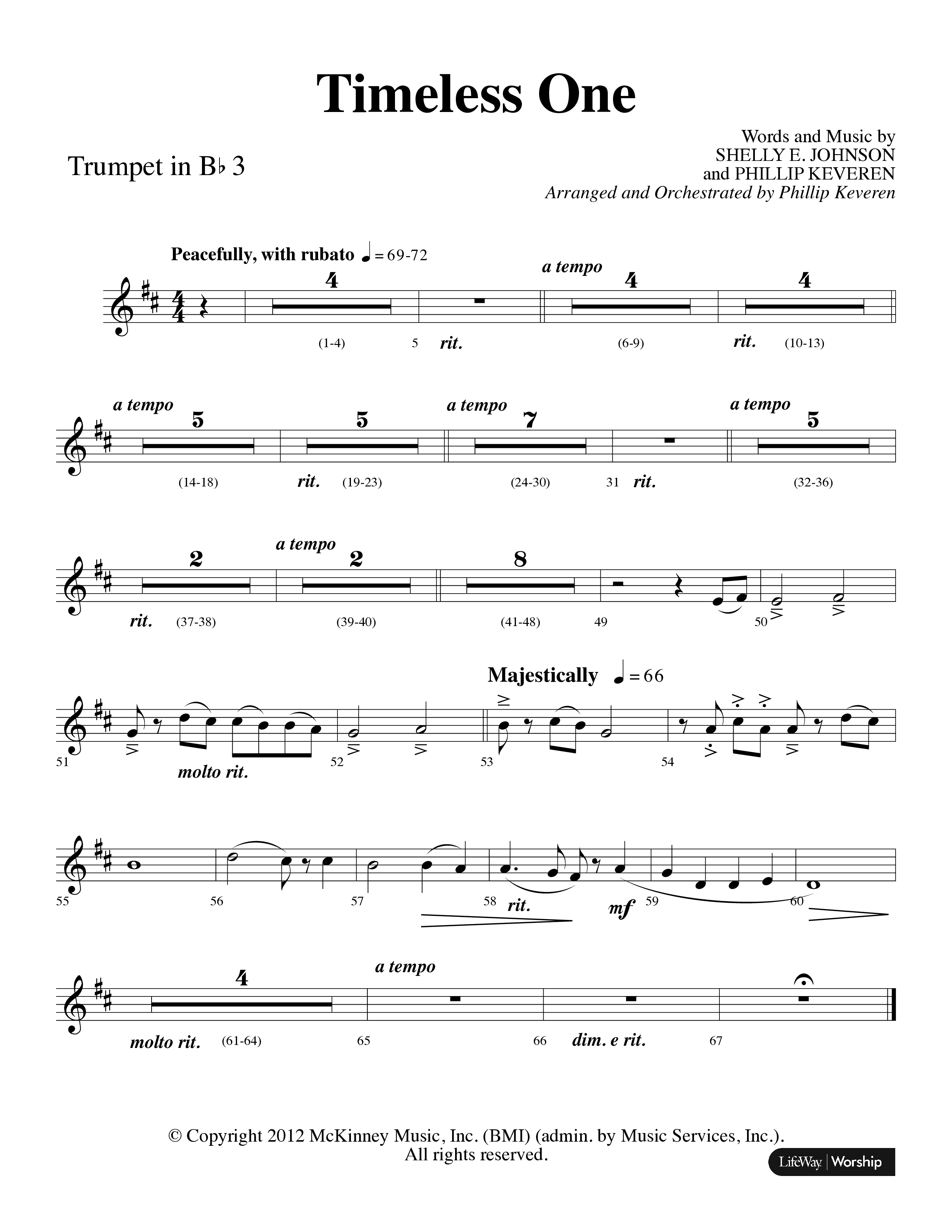 Timeless One (Choral Anthem SATB) Trumpet 3 (Lifeway Choral / Arr. Phillip Keveren)