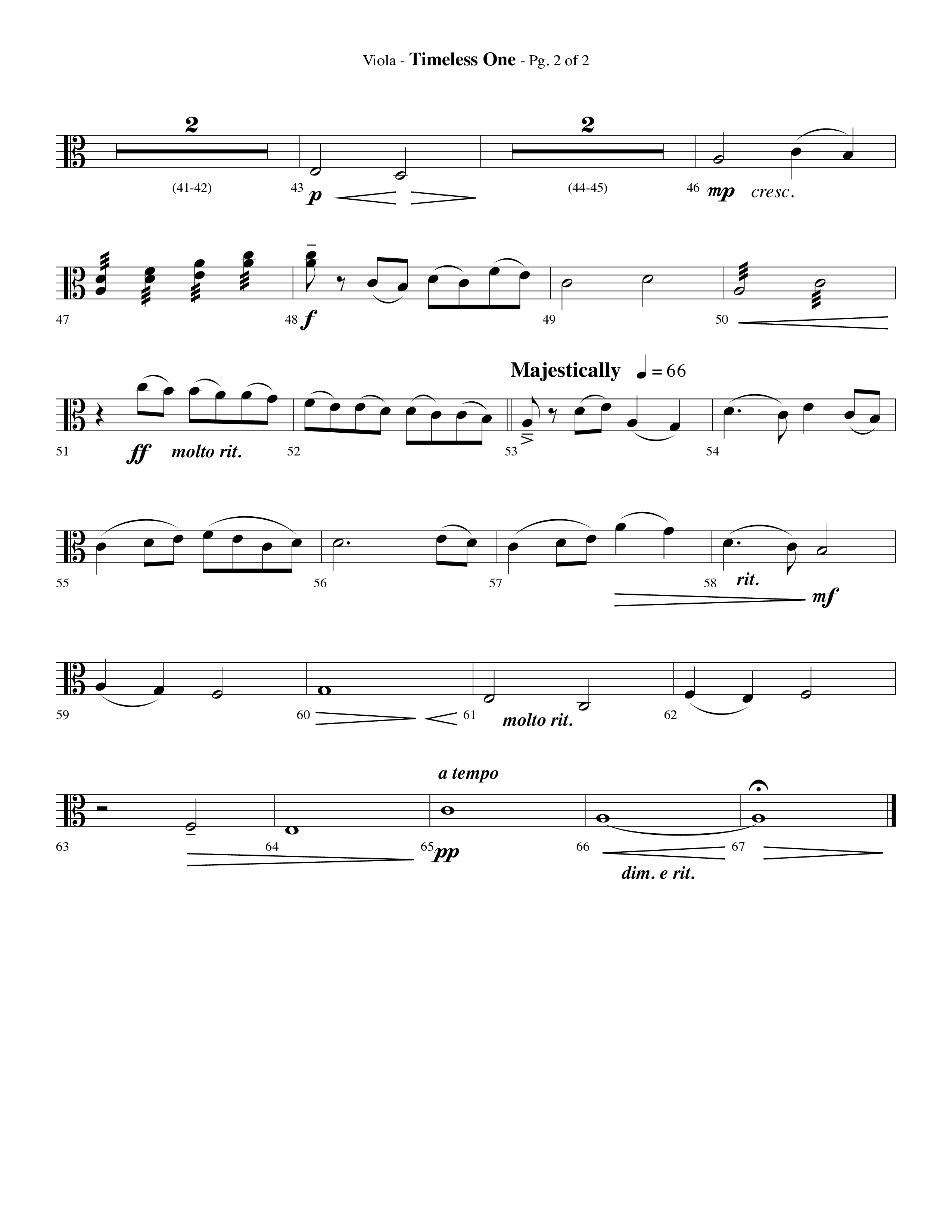 Timeless One (Choral Anthem SATB) Viola (Lifeway Choral / Arr. Phillip Keveren)