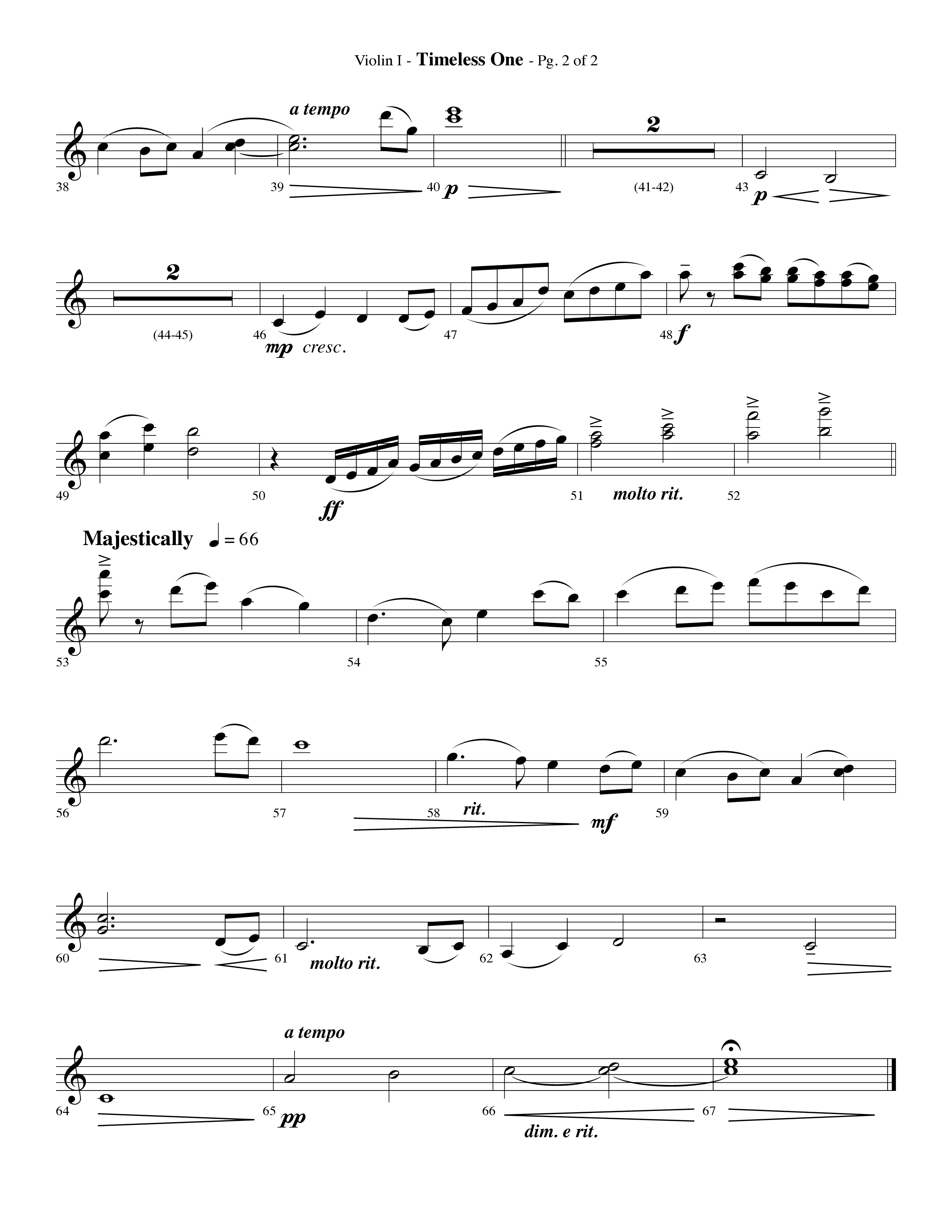 Timeless One (Choral Anthem SATB) Violin 1 (Lifeway Choral / Arr. Phillip Keveren)