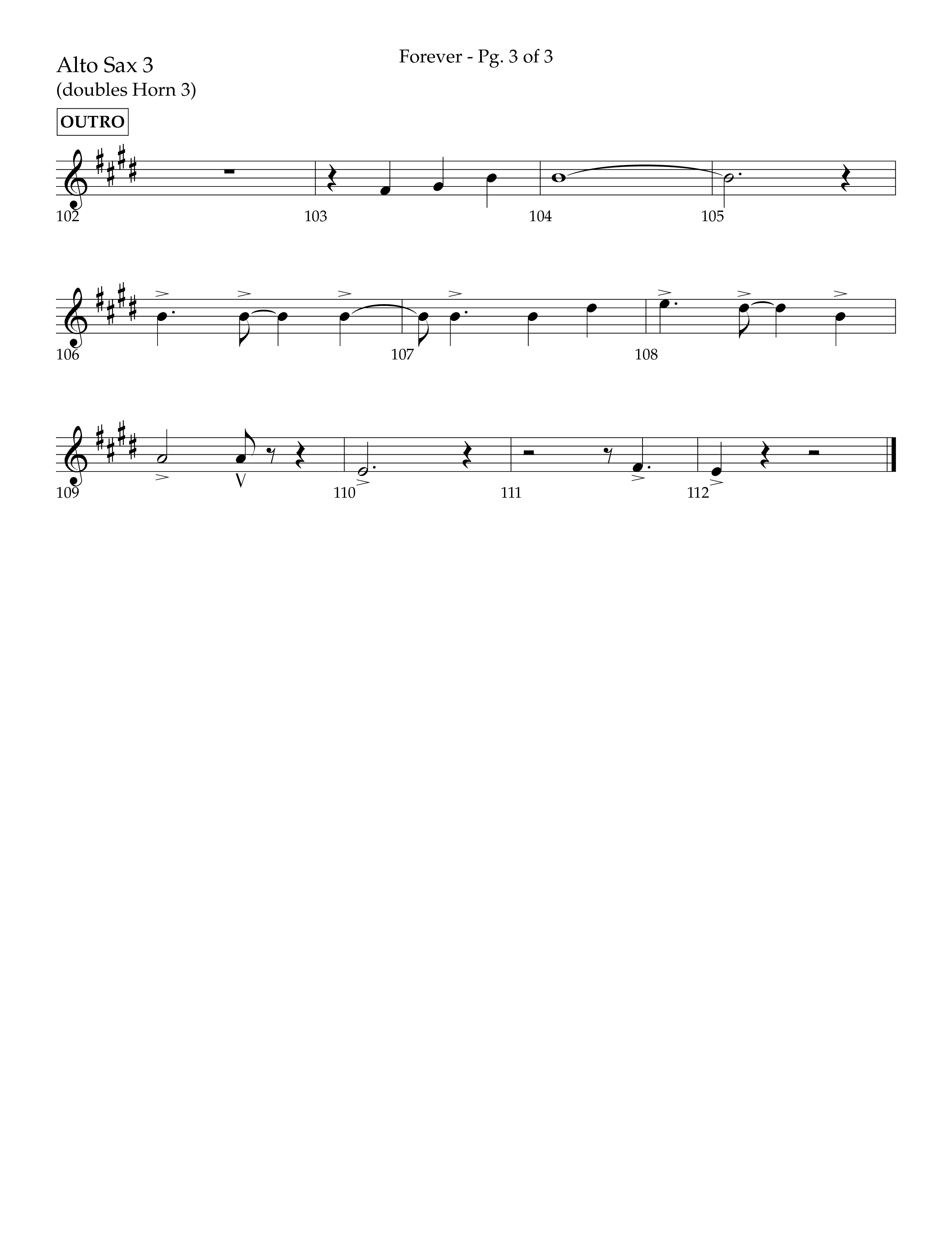 Forever (with Sing Praise) (Choral Anthem SATB) Alto Sax (Lifeway Choral / Arr. Danny Zaloudik)