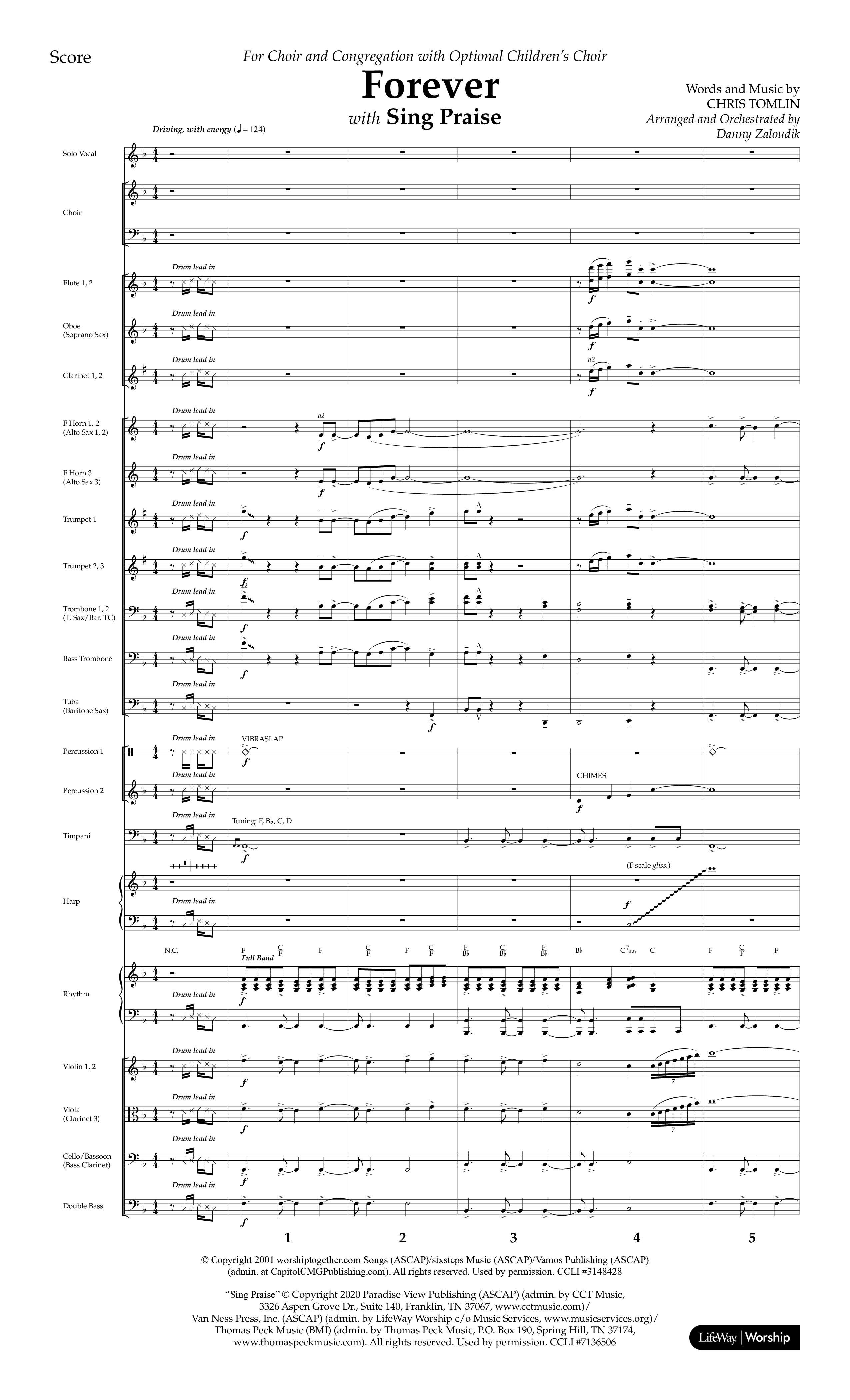 Forever (with Sing Praise) (Choral Anthem SATB) Orchestration (Lifeway Choral / Arr. Danny Zaloudik)
