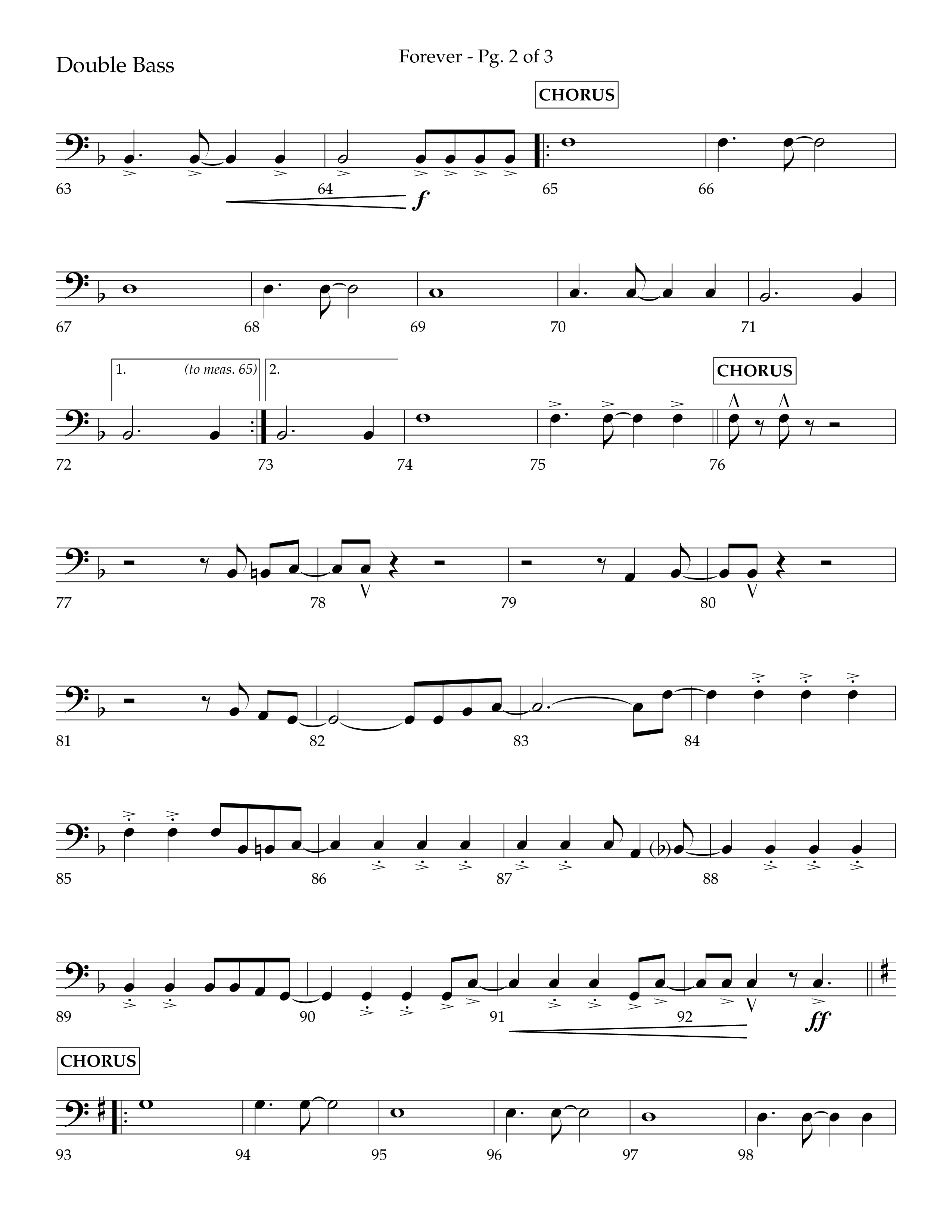Forever (with Sing Praise) (Choral Anthem SATB) Double Bass (Lifeway Choral / Arr. Danny Zaloudik)