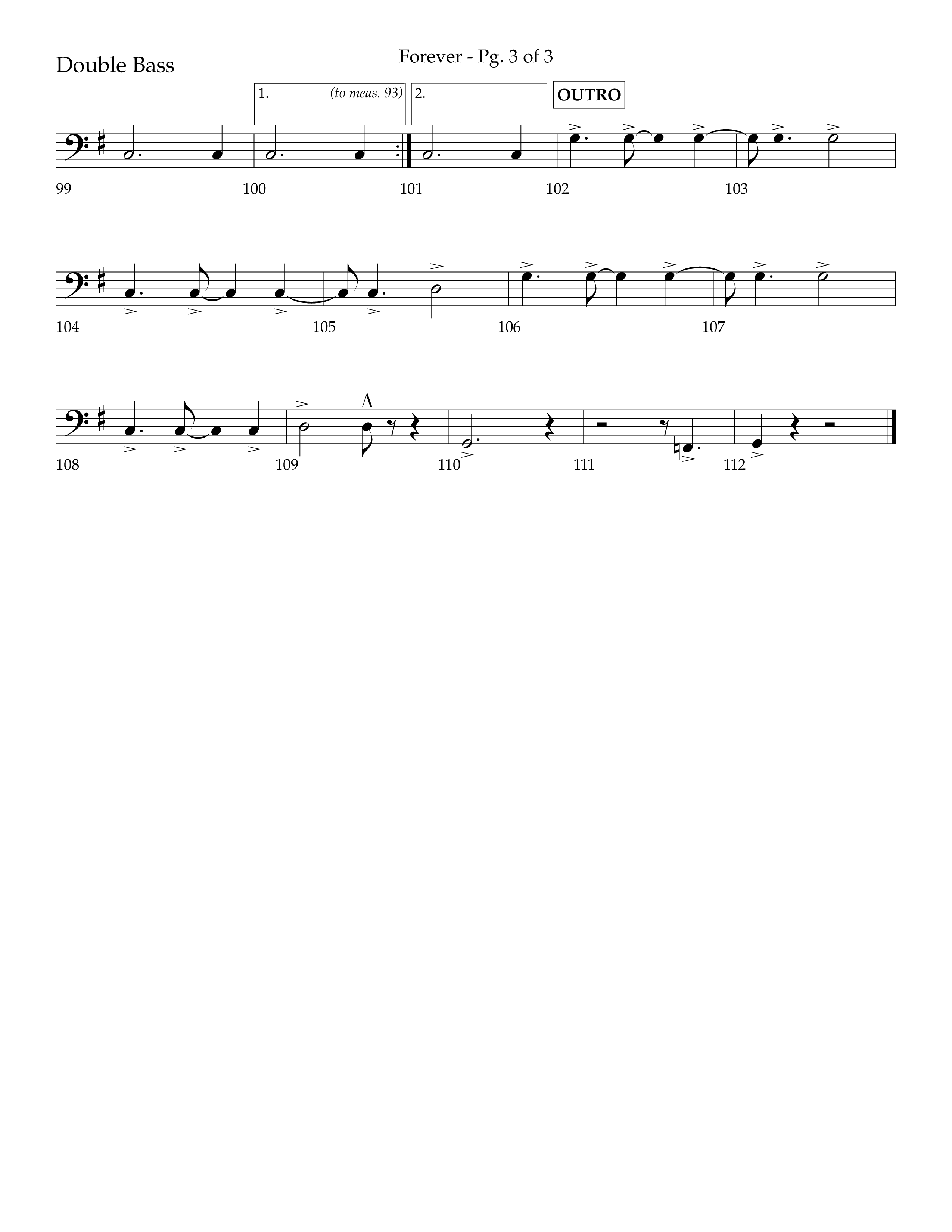 Forever (with Sing Praise) (Choral Anthem SATB) Double Bass (Lifeway Choral / Arr. Danny Zaloudik)