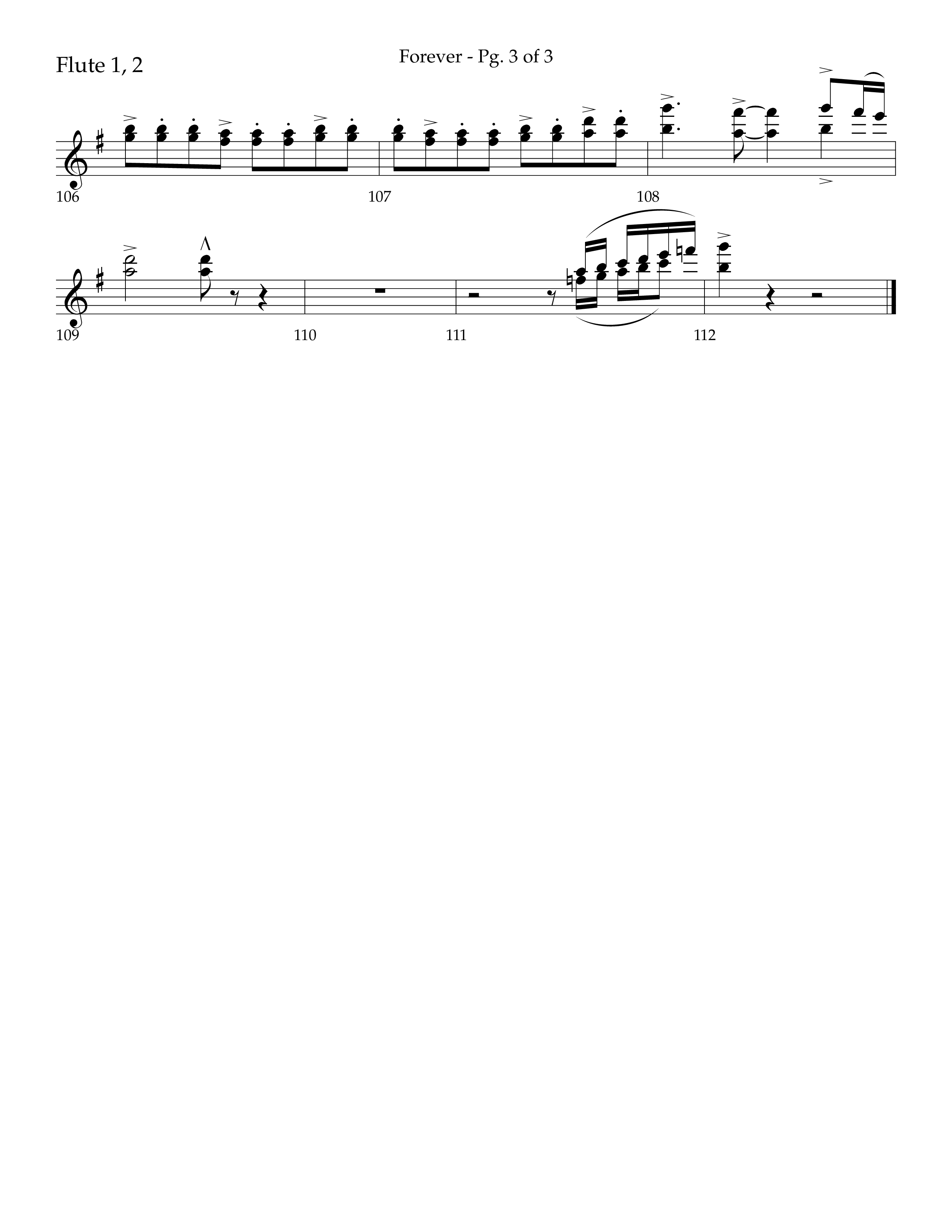 Forever (with Sing Praise) (Choral Anthem SATB) Flute 1/2 (Lifeway Choral / Arr. Danny Zaloudik)
