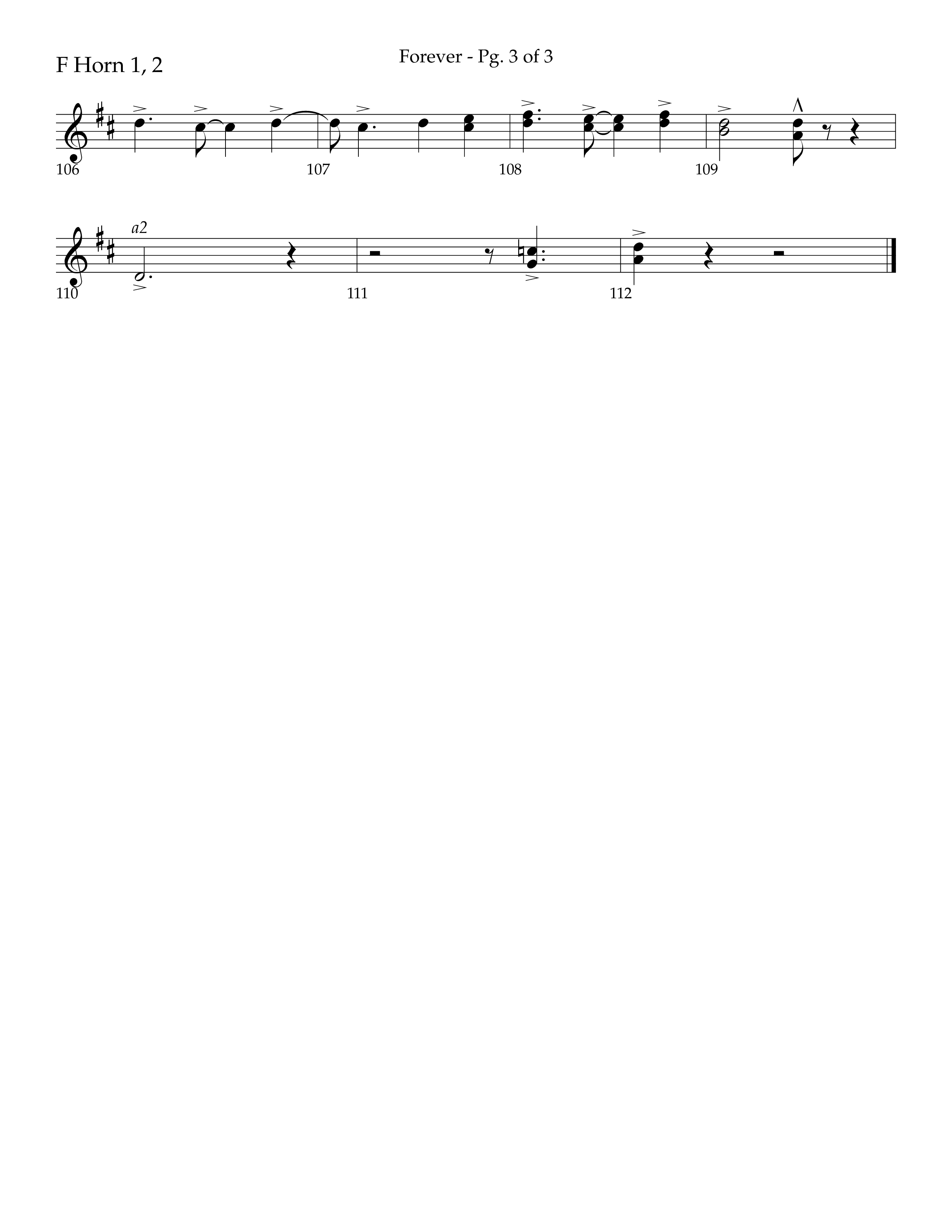 Forever (with Sing Praise) (Choral Anthem SATB) French Horn 1/2 (Lifeway Choral / Arr. Danny Zaloudik)