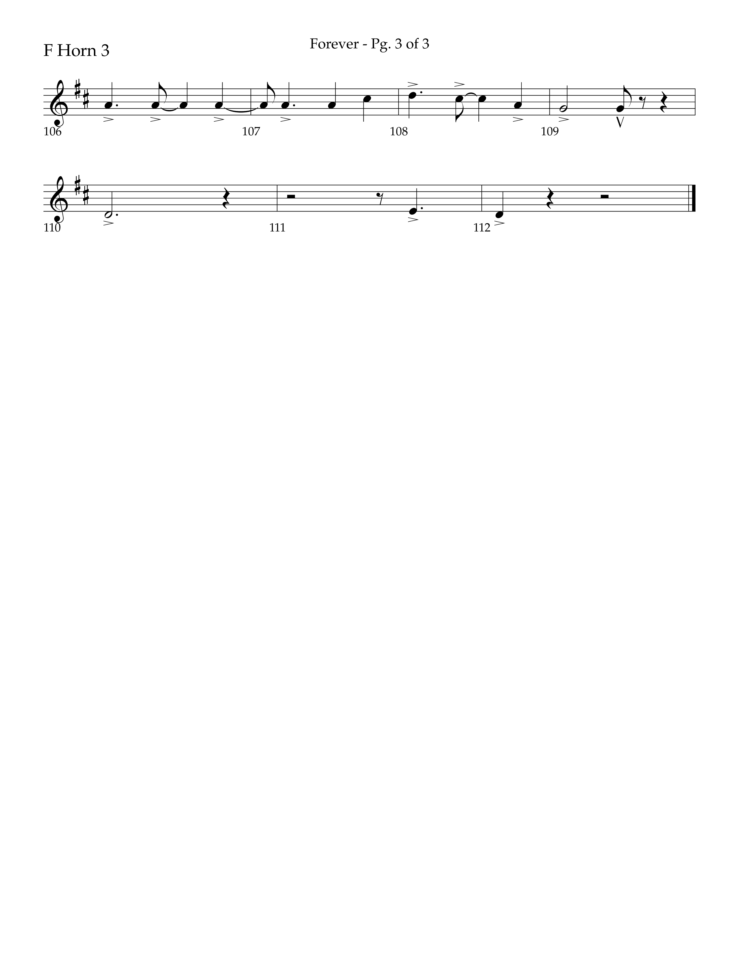 Forever (with Sing Praise) (Choral Anthem SATB) French Horn 3 (Lifeway Choral / Arr. Danny Zaloudik)