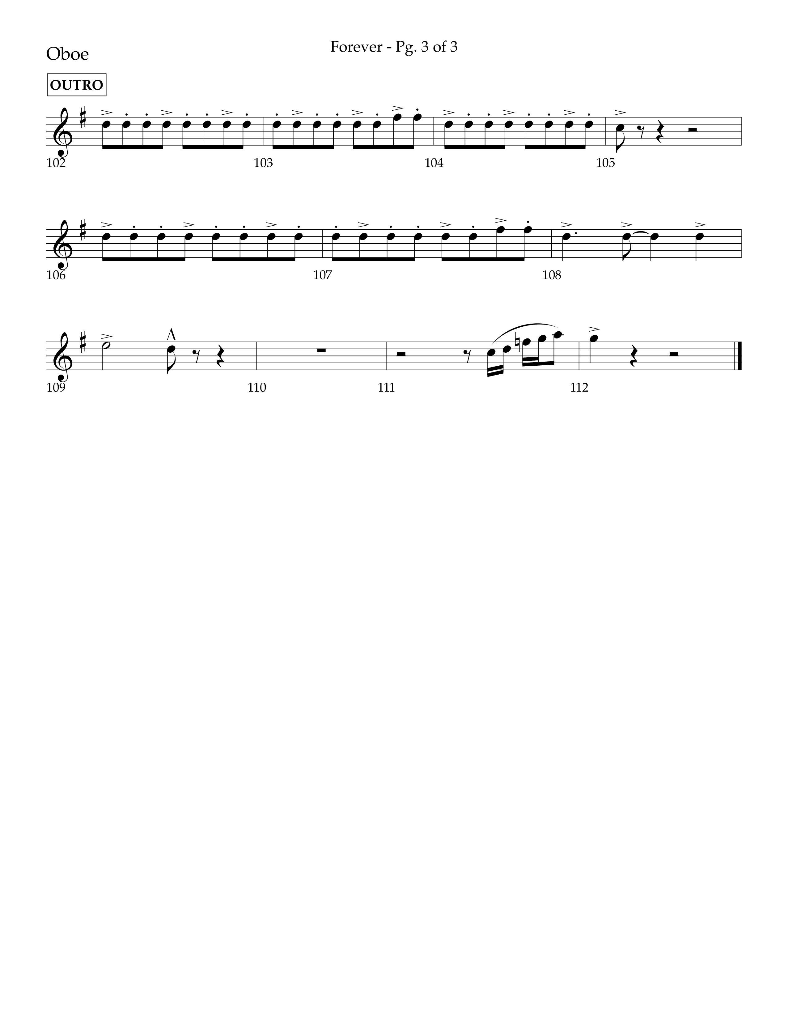 Forever (with Sing Praise) (Choral Anthem SATB) Oboe (Lifeway Choral / Arr. Danny Zaloudik)