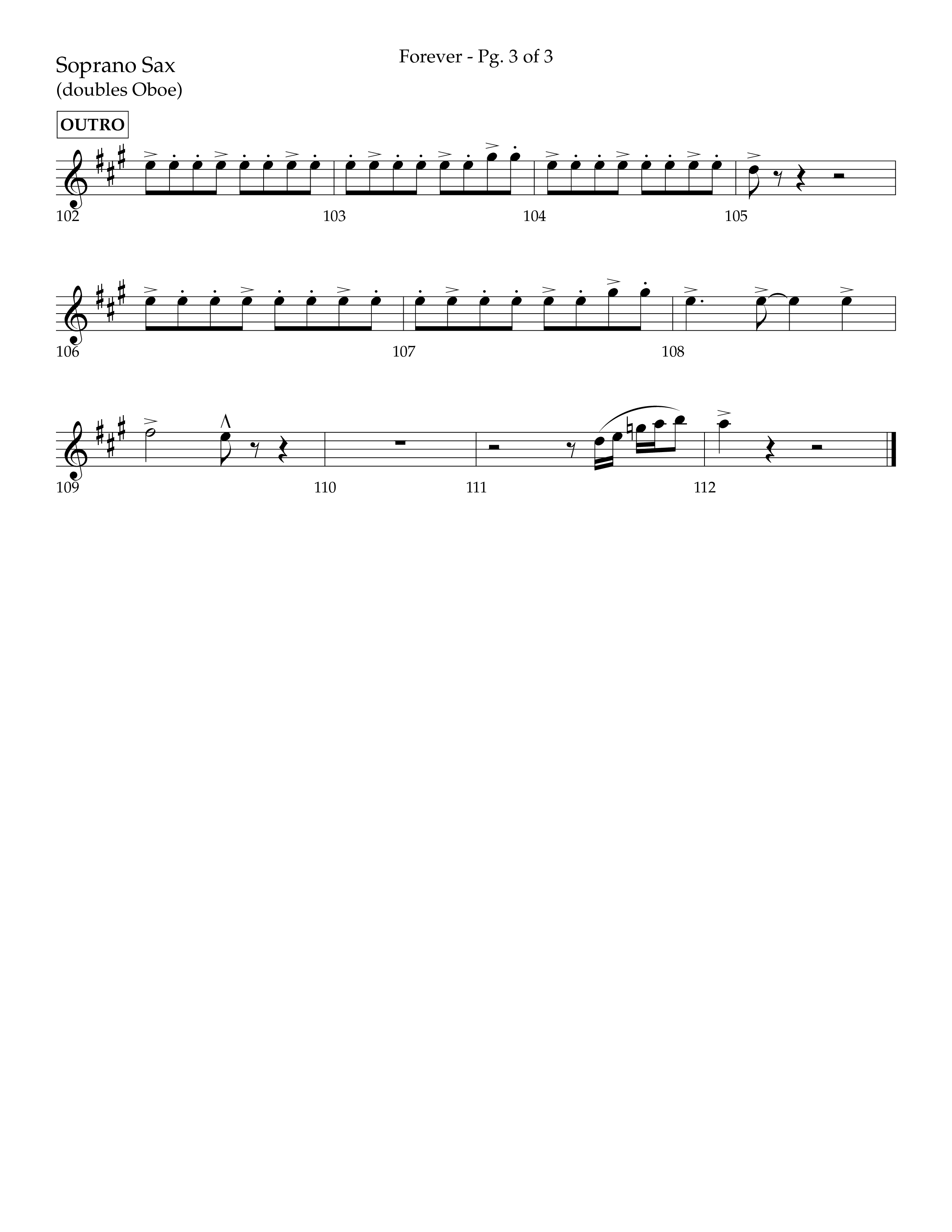 Forever (with Sing Praise) (Choral Anthem SATB) Soprano Sax (Lifeway Choral / Arr. Danny Zaloudik)