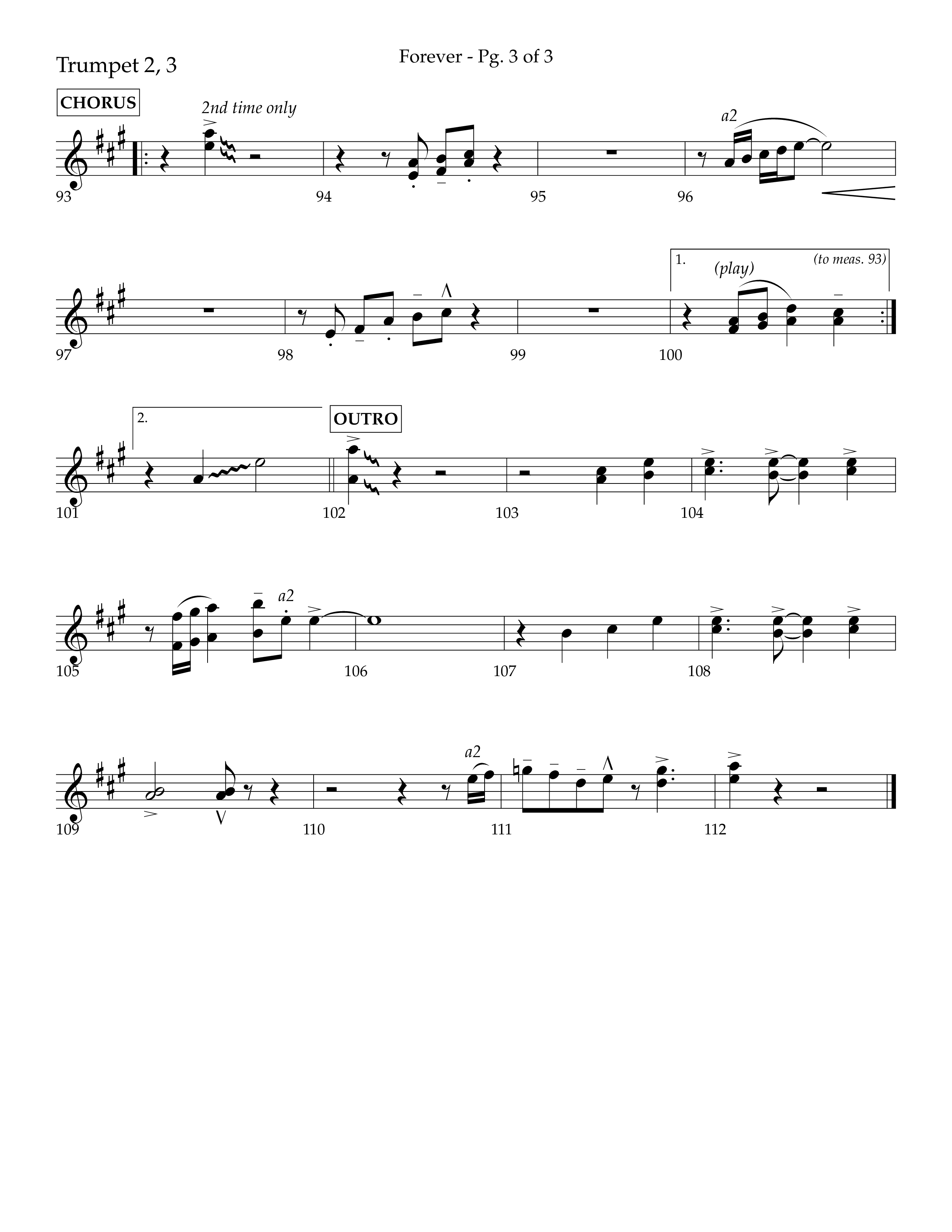 Forever (with Sing Praise) (Choral Anthem SATB) Trumpet 2/3 (Lifeway Choral / Arr. Danny Zaloudik)
