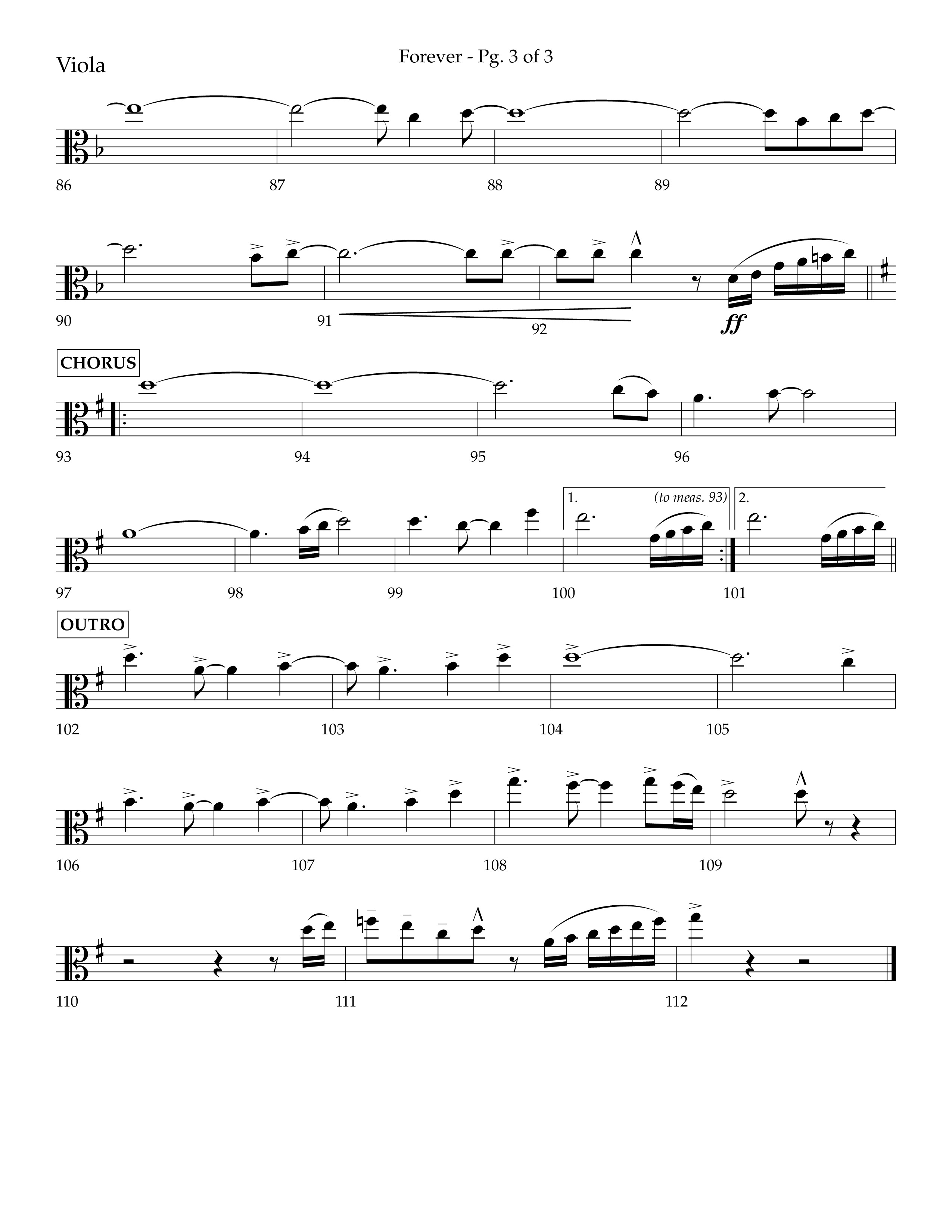 Forever (with Sing Praise) (Choral Anthem SATB) Viola (Lifeway Choral / Arr. Danny Zaloudik)