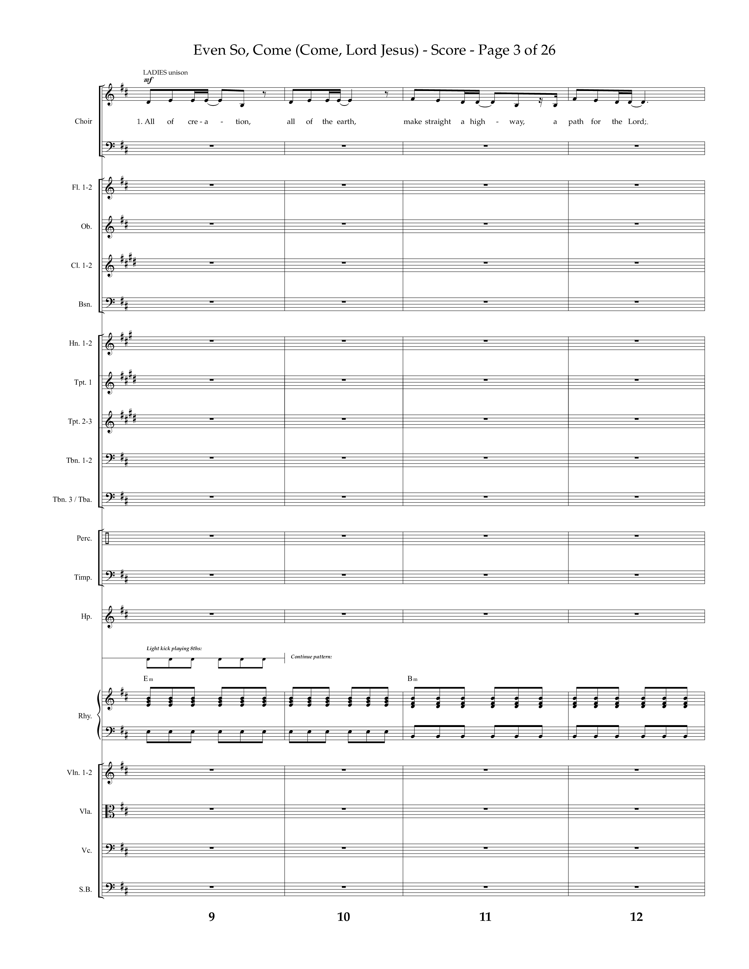 Even So Come (Choral Anthem SATB) Orchestration (Lifeway Choral / Arr. Camp Kirkland)