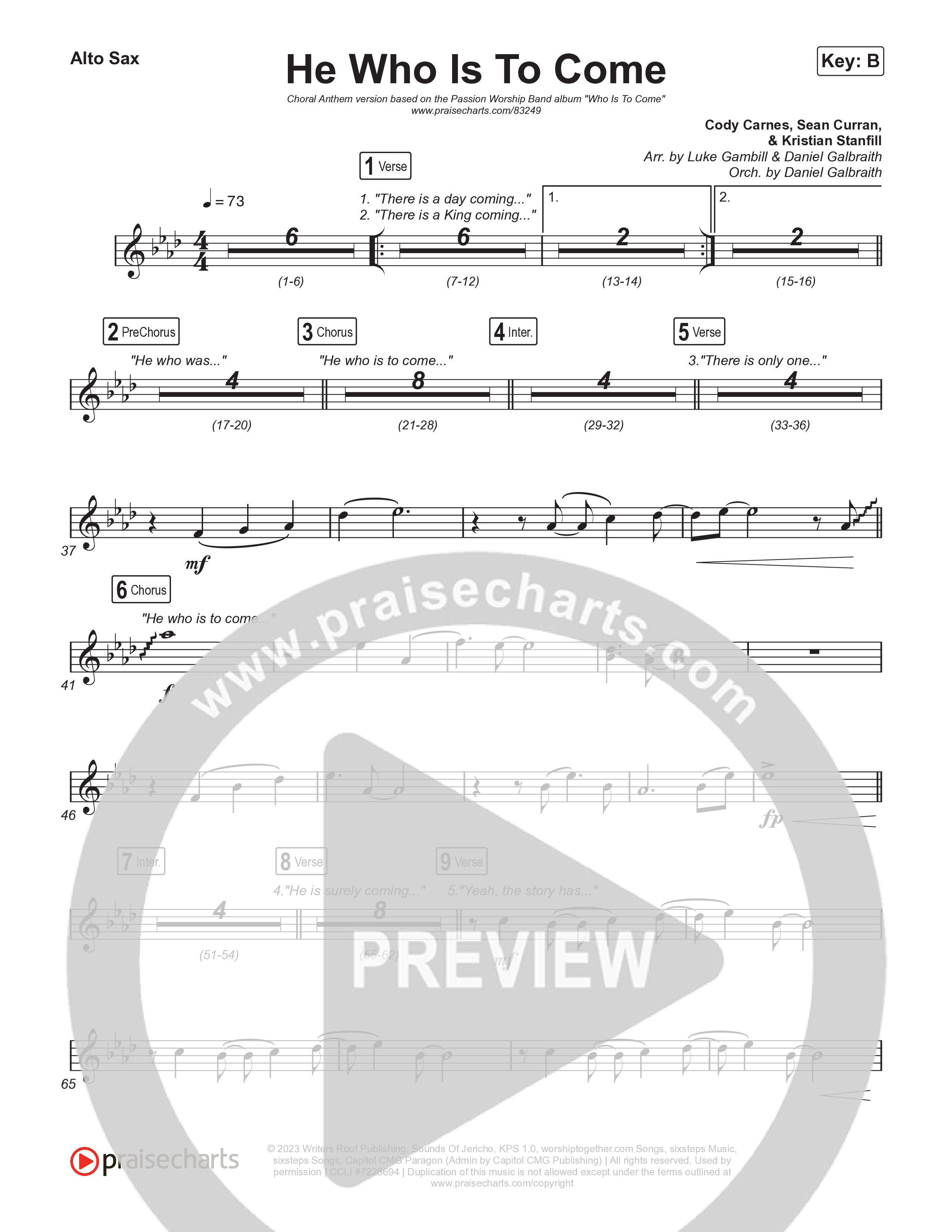 He Who Is To Come (Choral Anthem SATB) Sax Pack (Passion / Cody Carnes / Kristian Stanfill / Arr. Luke Gambill)