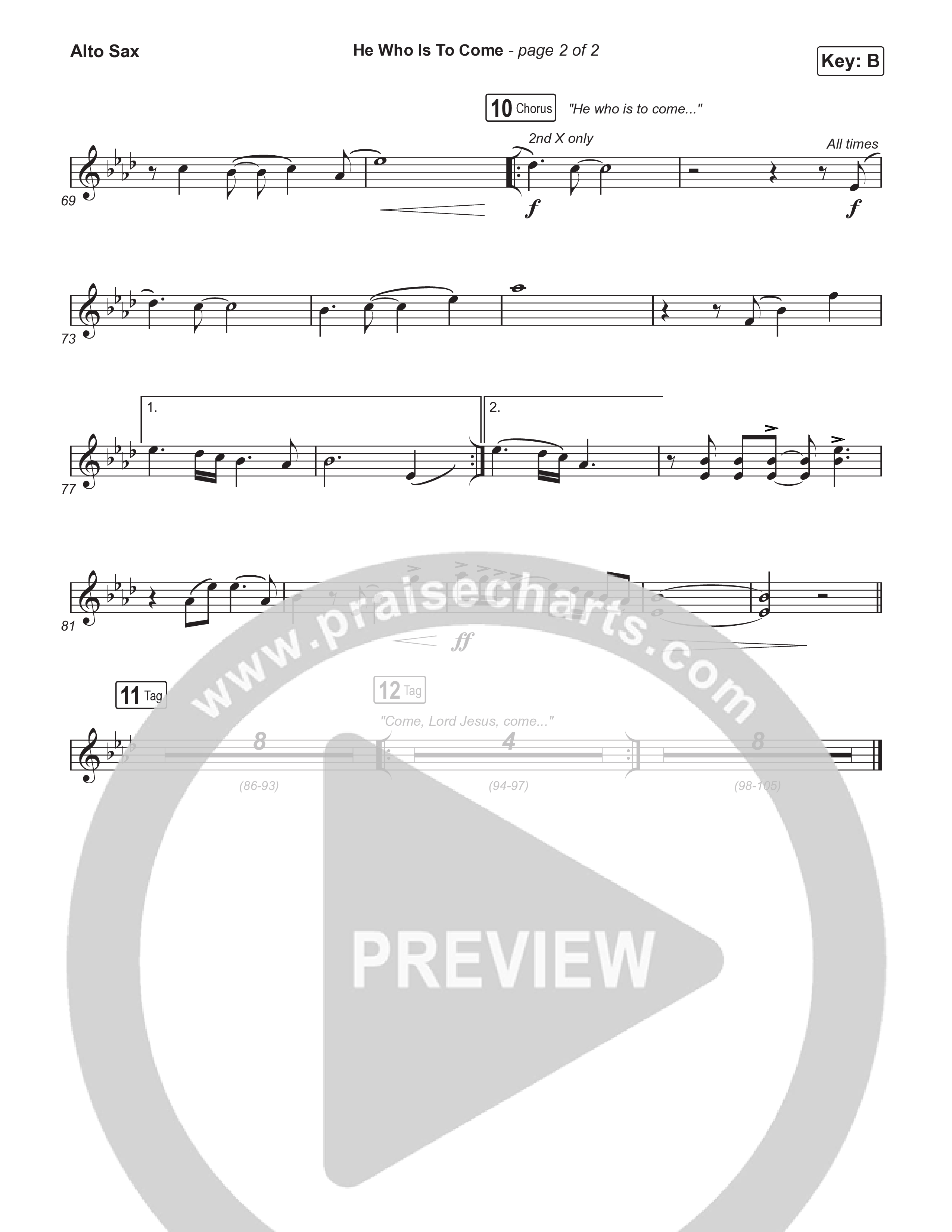 He Who Is To Come (Choral Anthem SATB) Alto Sax (Passion / Cody Carnes / Kristian Stanfill / Arr. Luke Gambill)