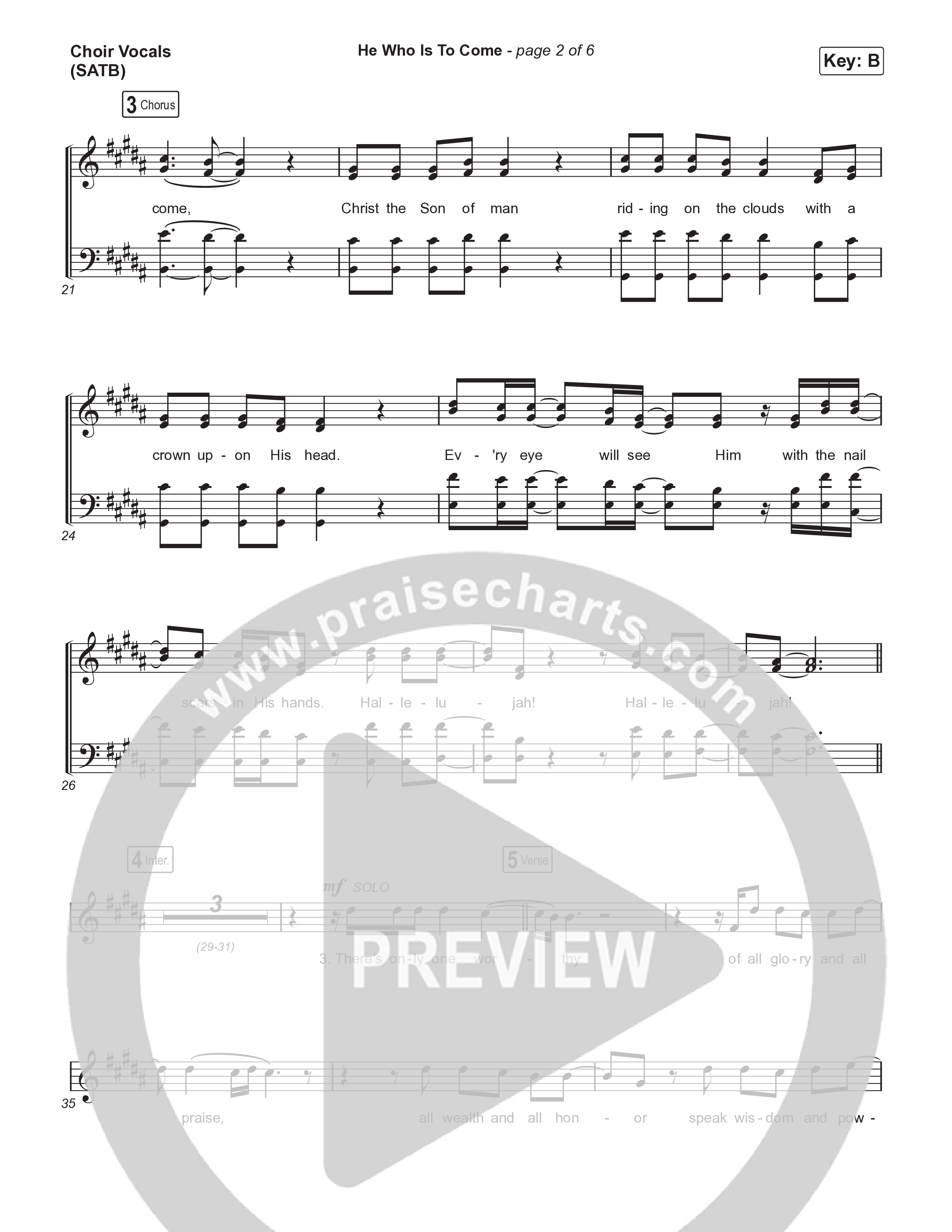 He Who Is To Come (Choral Anthem SATB) Choir Sheet (SATB) (Passion / Cody Carnes / Kristian Stanfill / Arr. Luke Gambill)