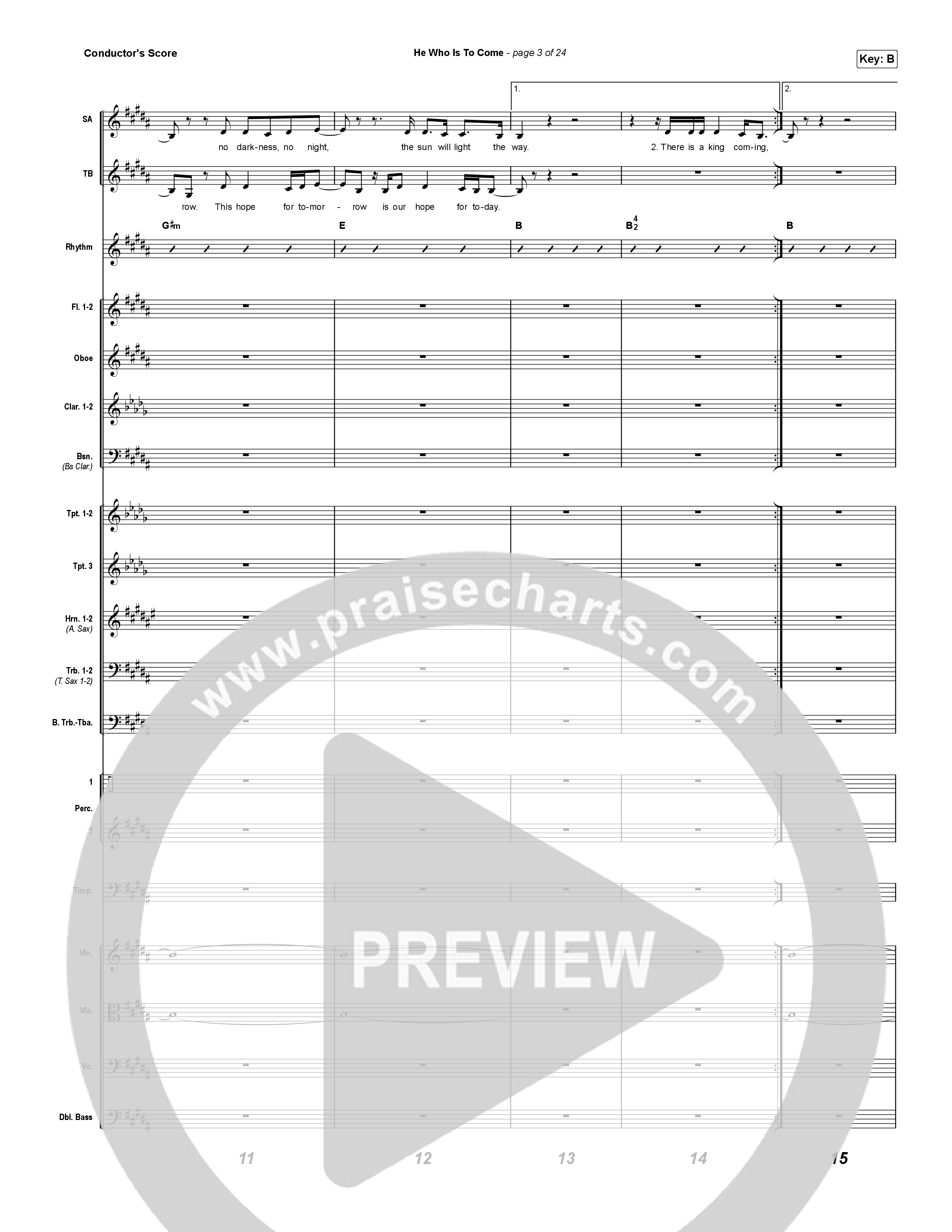 He Who Is To Come (Choral Anthem SATB) Conductor's Score (Passion / Cody Carnes / Kristian Stanfill / Arr. Luke Gambill)