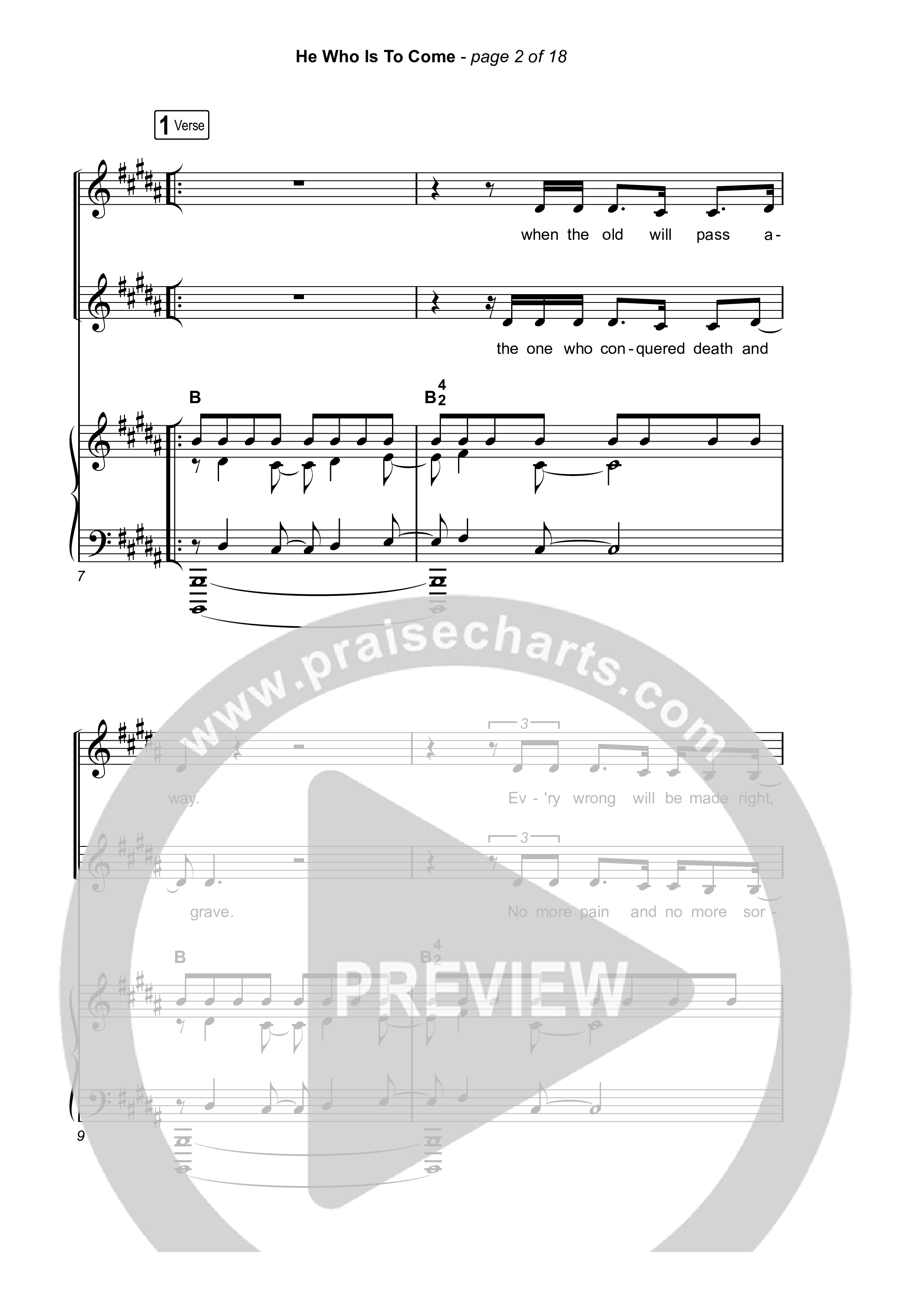 He Who Is To Come (Choral Anthem SATB) Octavo (SATB & Pno) (Passion / Cody Carnes / Kristian Stanfill / Arr. Luke Gambill)