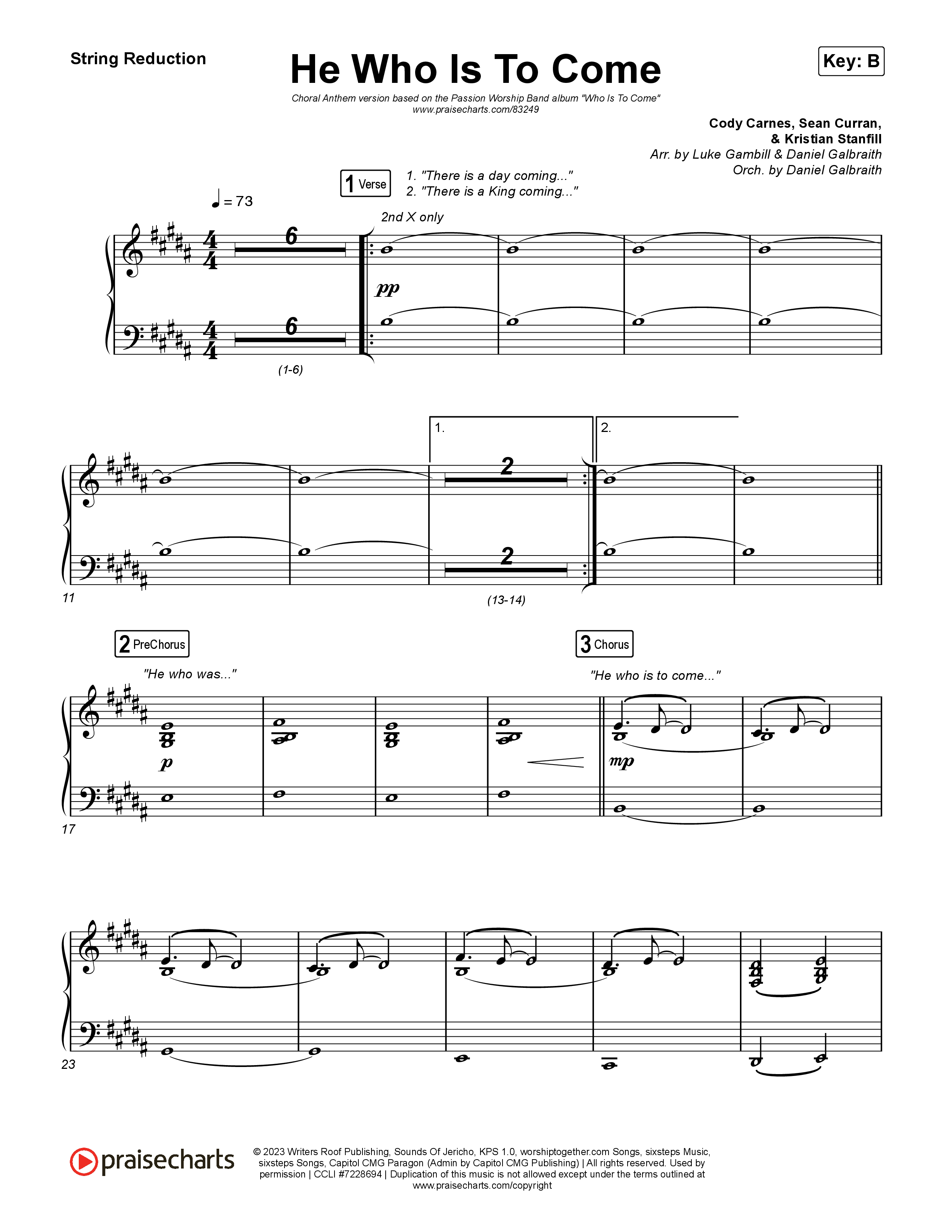 He Who Is To Come (Choral Anthem SATB) String Reduction (Passion / Cody Carnes / Kristian Stanfill / Arr. Luke Gambill)