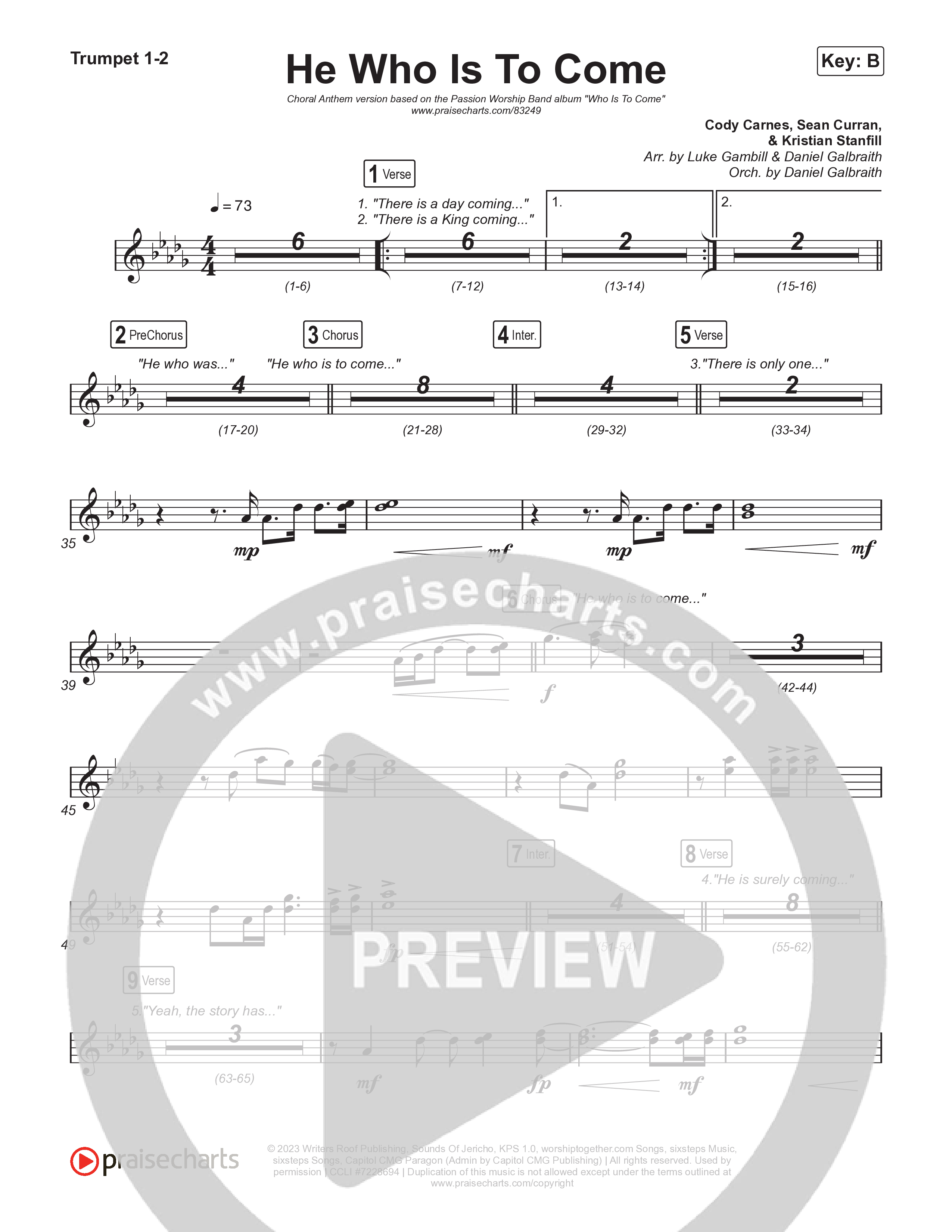 He Who Is To Come (Choral Anthem SATB) Brass Pack (Passion / Cody Carnes / Kristian Stanfill / Arr. Luke Gambill)