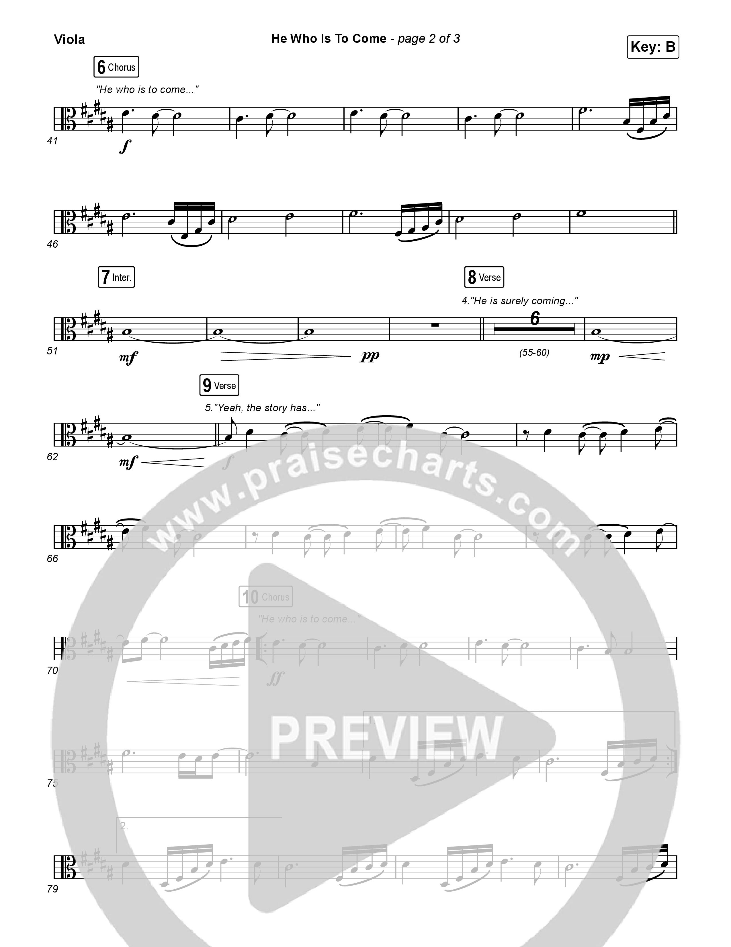 He Who Is To Come (Choral Anthem SATB) Viola (Passion / Cody Carnes / Kristian Stanfill / Arr. Luke Gambill)