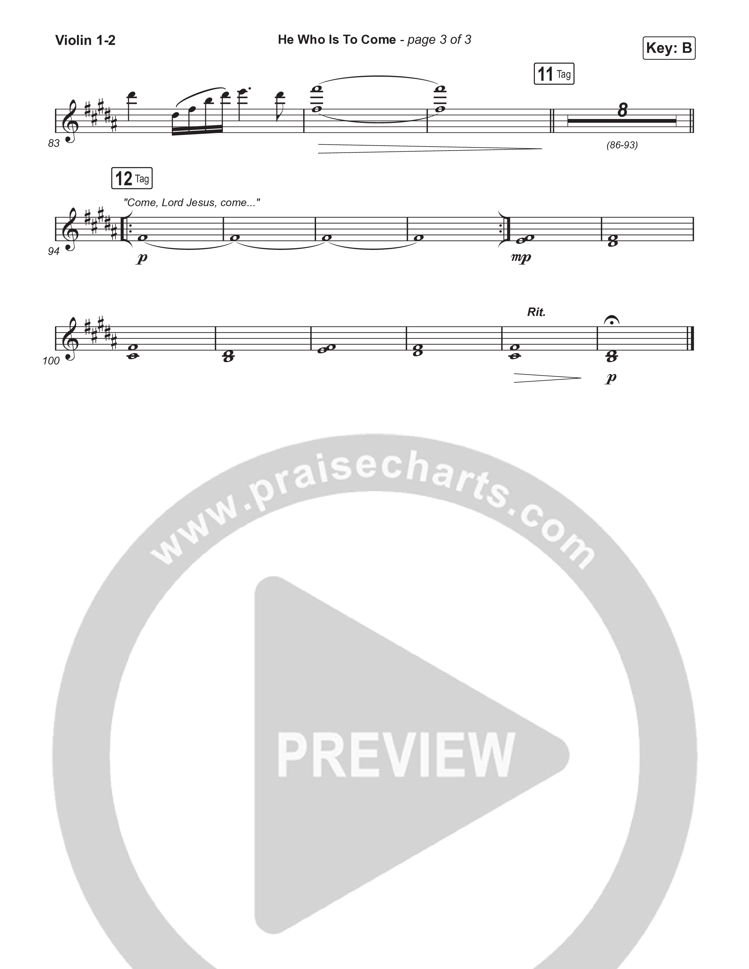 He Who Is To Come (Choral Anthem SATB) String Pack (Passion / Cody Carnes / Kristian Stanfill / Arr. Luke Gambill)