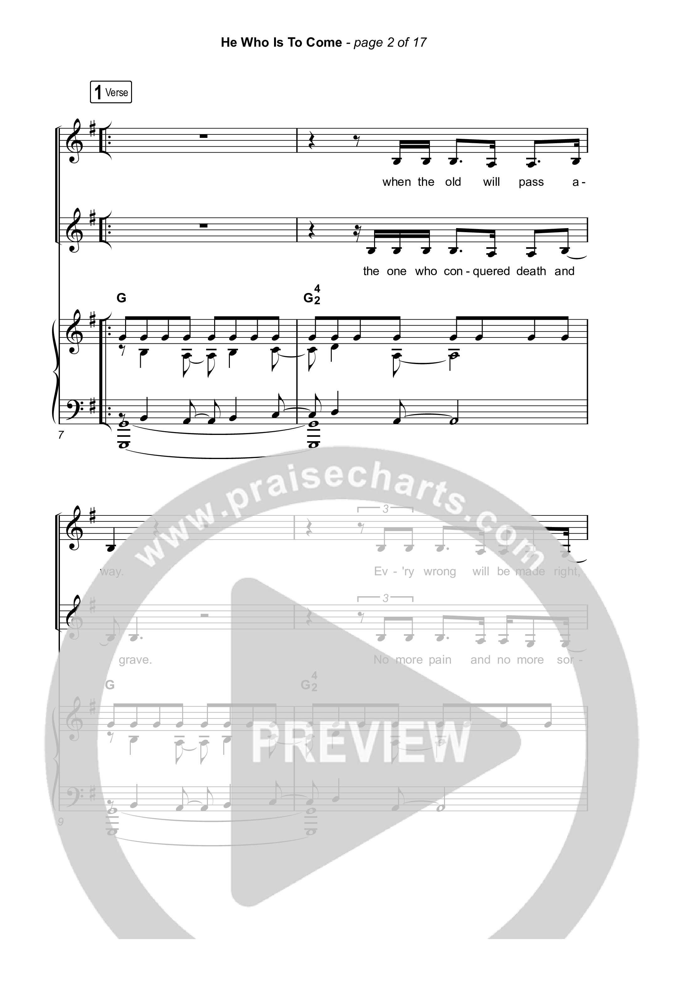 He Who Is To Come (Worship Choir/SAB) Octavo (SAB & Pno) (Passion / Cody Carnes / Kristian Stanfill / Arr. Luke Gambill)