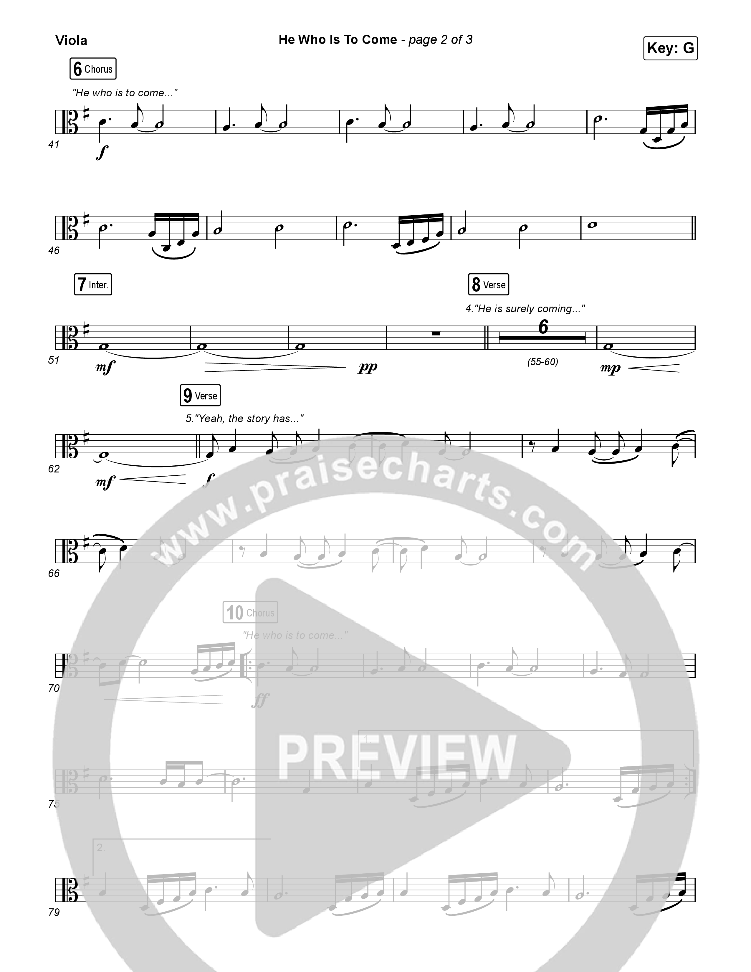 He Who Is To Come (Worship Choir/SAB) Viola (Passion / Cody Carnes / Kristian Stanfill / Arr. Luke Gambill)