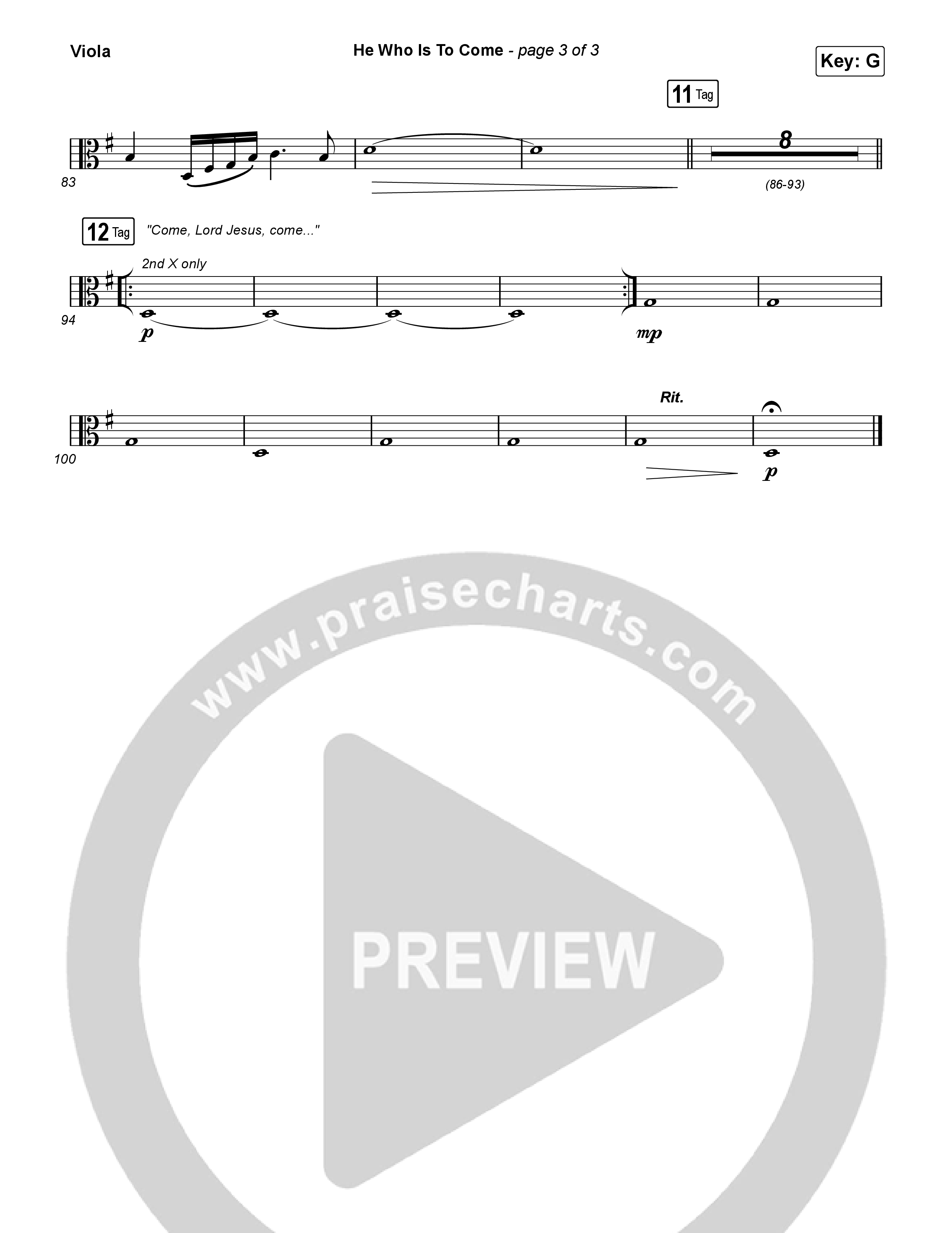 He Who Is To Come (Worship Choir/SAB) Viola (Passion / Cody Carnes / Kristian Stanfill / Arr. Luke Gambill)