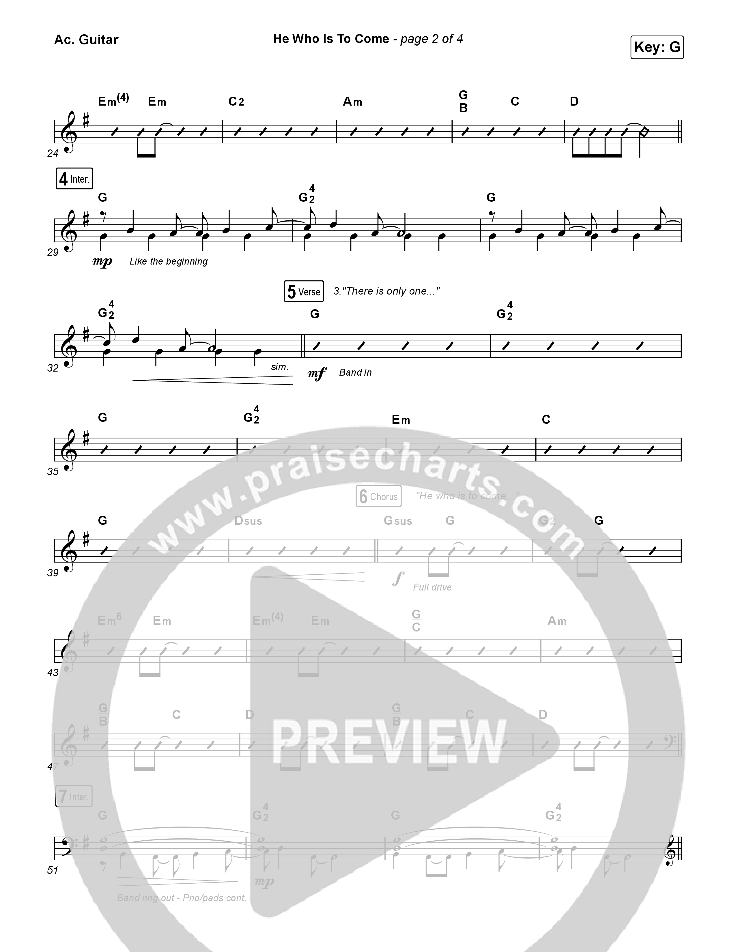 He Who Is To Come (Unison/2-Part) Acoustic Guitar (Passion / Cody Carnes / Kristian Stanfill / Arr. Luke Gambill)