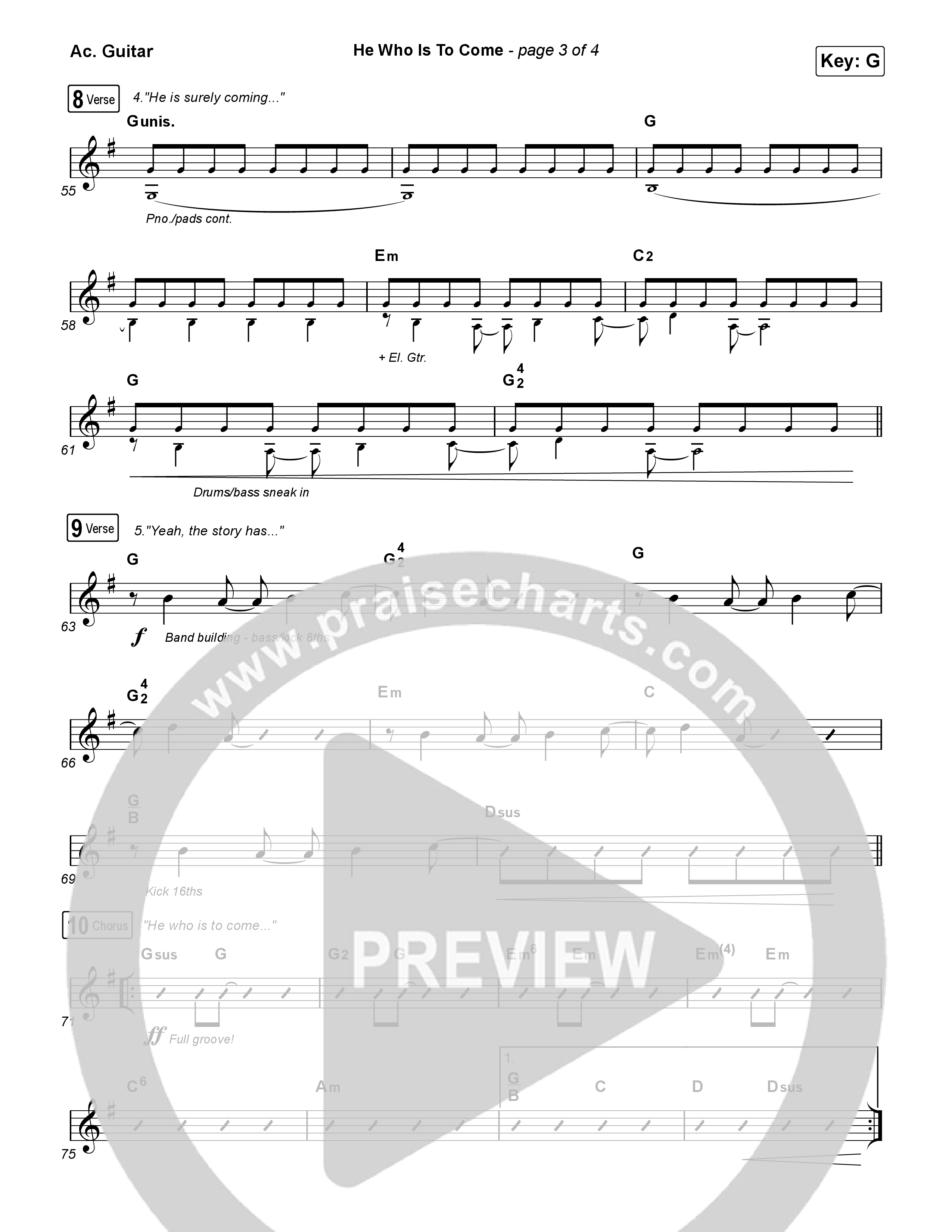 He Who Is To Come (Unison/2-Part) Acoustic Guitar (Passion / Cody Carnes / Kristian Stanfill / Arr. Luke Gambill)