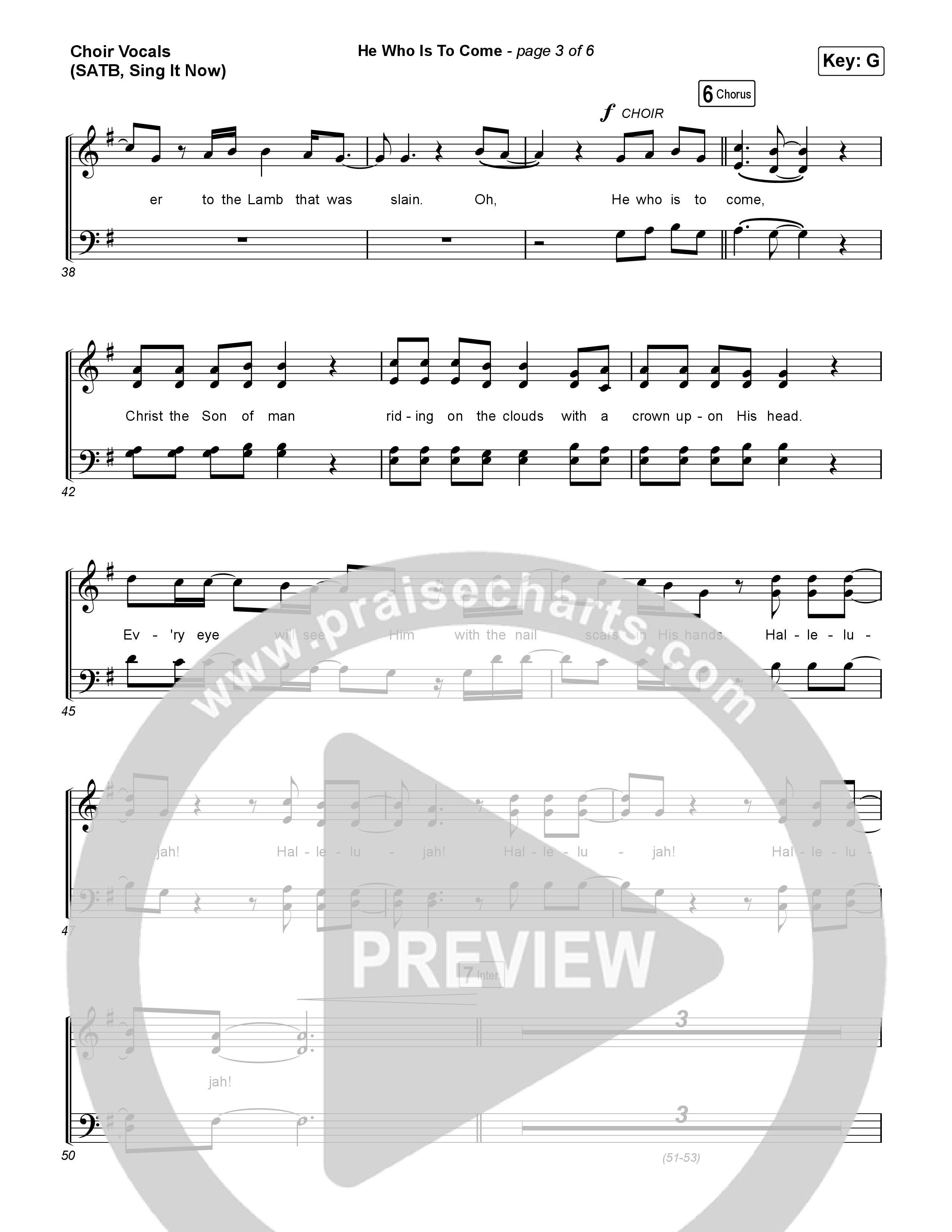 He Who Is To Come (Sing It Now) Choir Sheet (SATB) (Passion / Cody Carnes / Kristian Stanfill / Arr. Luke Gambill)