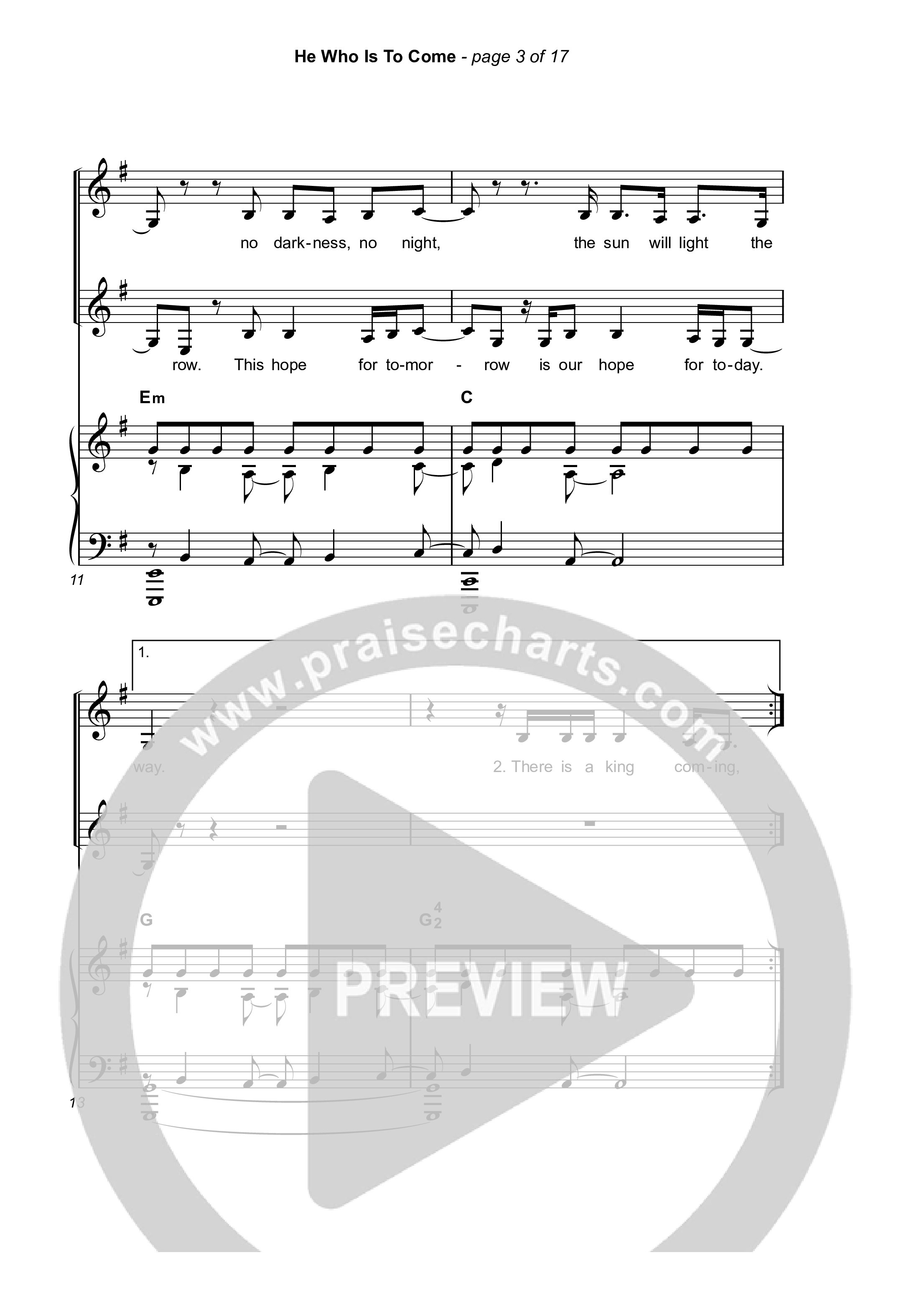 He Who Is To Come (Sing It Now) Octavo (SATB & Pno) (Passion / Cody Carnes / Kristian Stanfill / Arr. Luke Gambill)