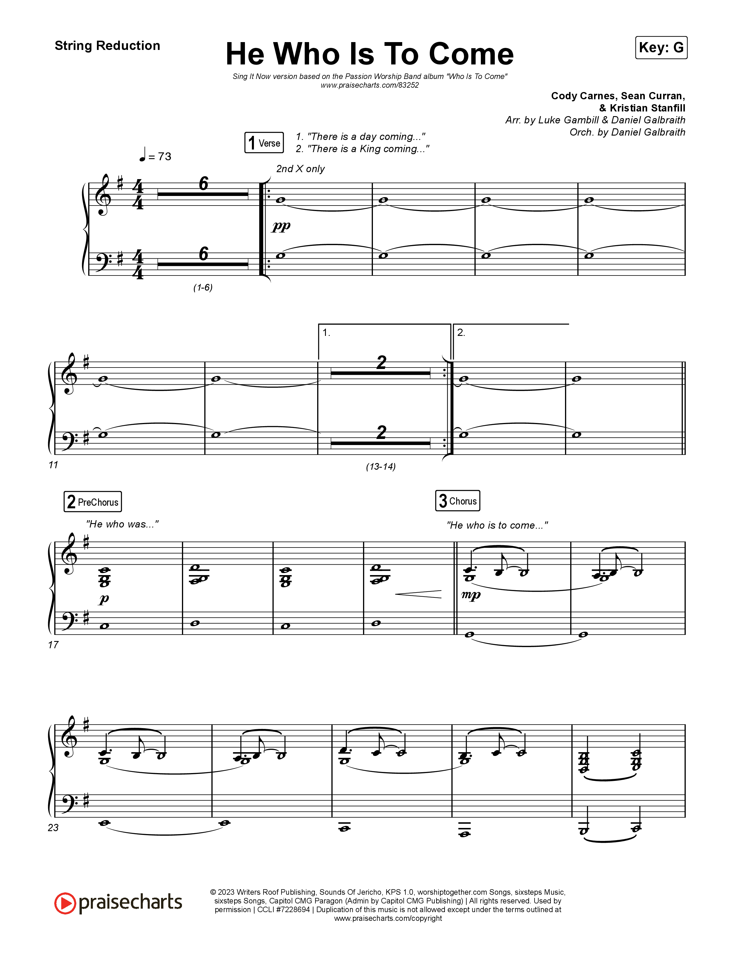 He Who Is To Come (Sing It Now) String Reduction (Passion / Cody Carnes / Kristian Stanfill / Arr. Luke Gambill)